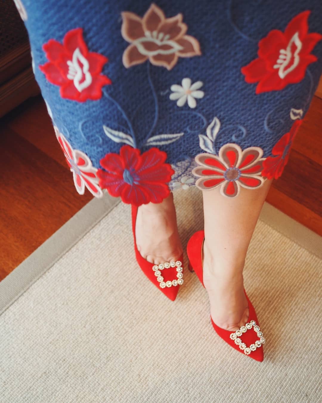 Lady Veronica pumps 100mm scarlet suede - The Archive