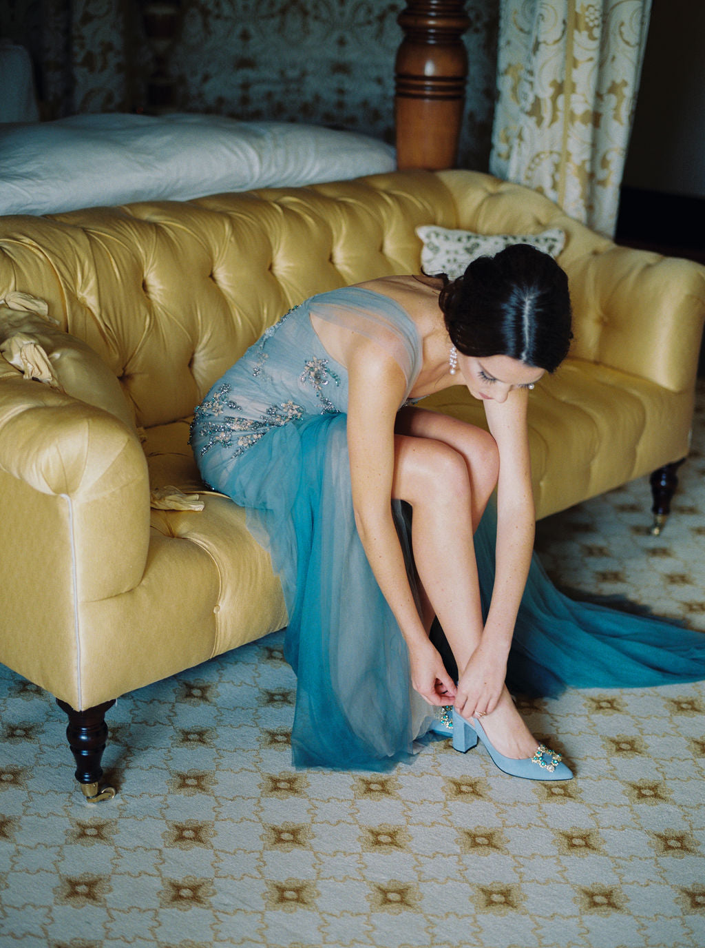 Emma pumps 80mm cian suede