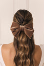 Lucia hair bow mocha velvet