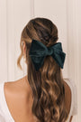 Lucia hair bow emerald velvet