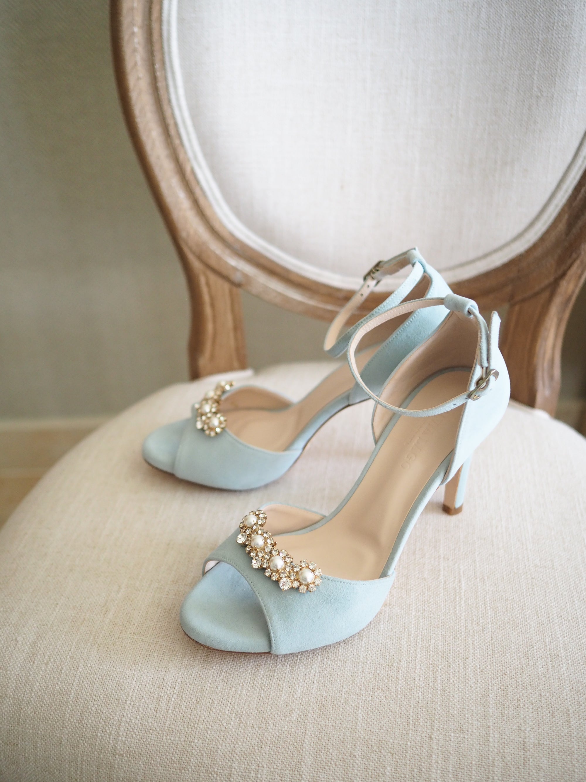 Lady Lilibet sandals 85mm cielo suede - The Archive