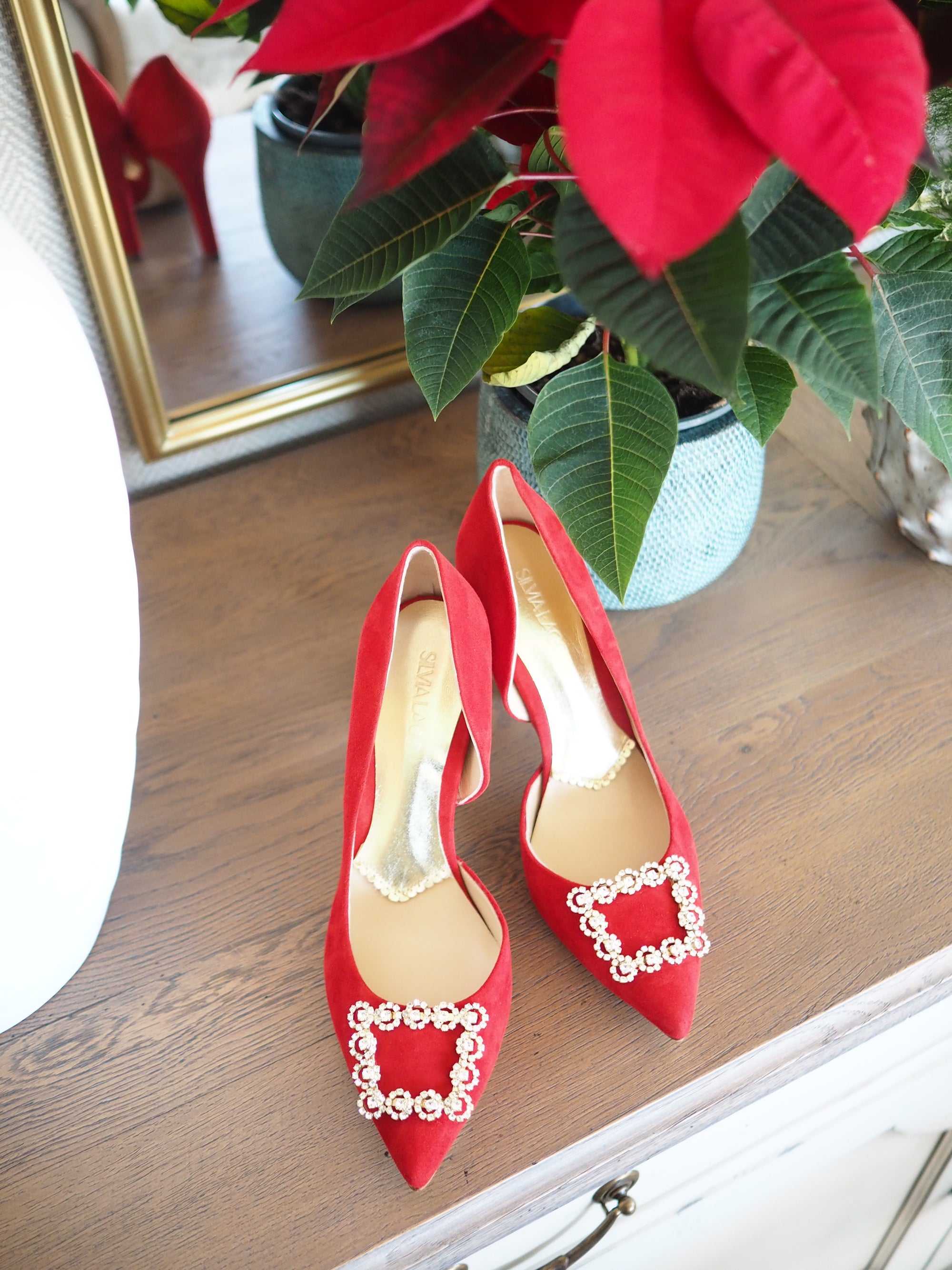 Lady Veronica pumps 100mm scarlet suede - The Archive