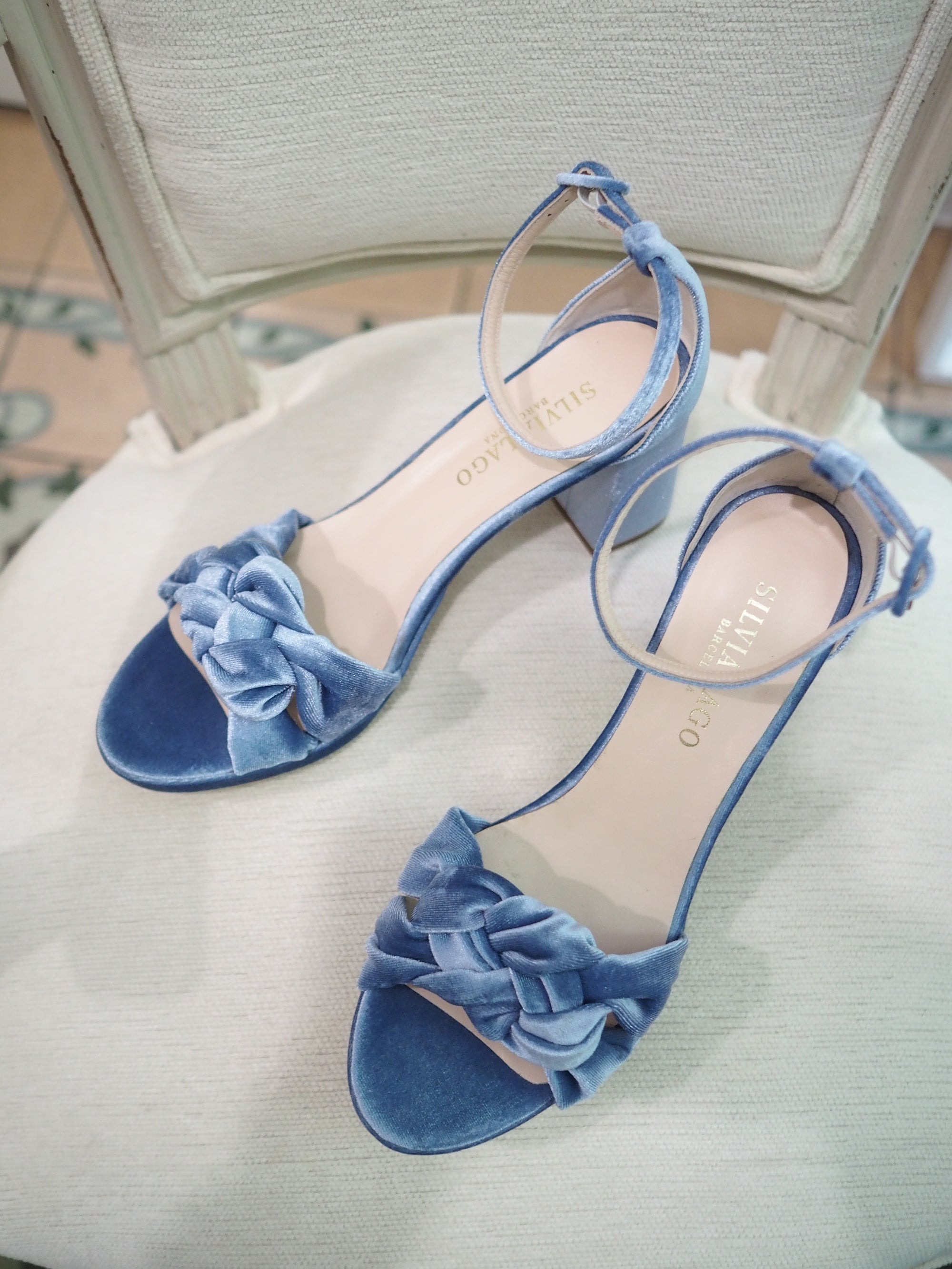 Lady Beatrice sandals 80mm provence velvet - The Archive