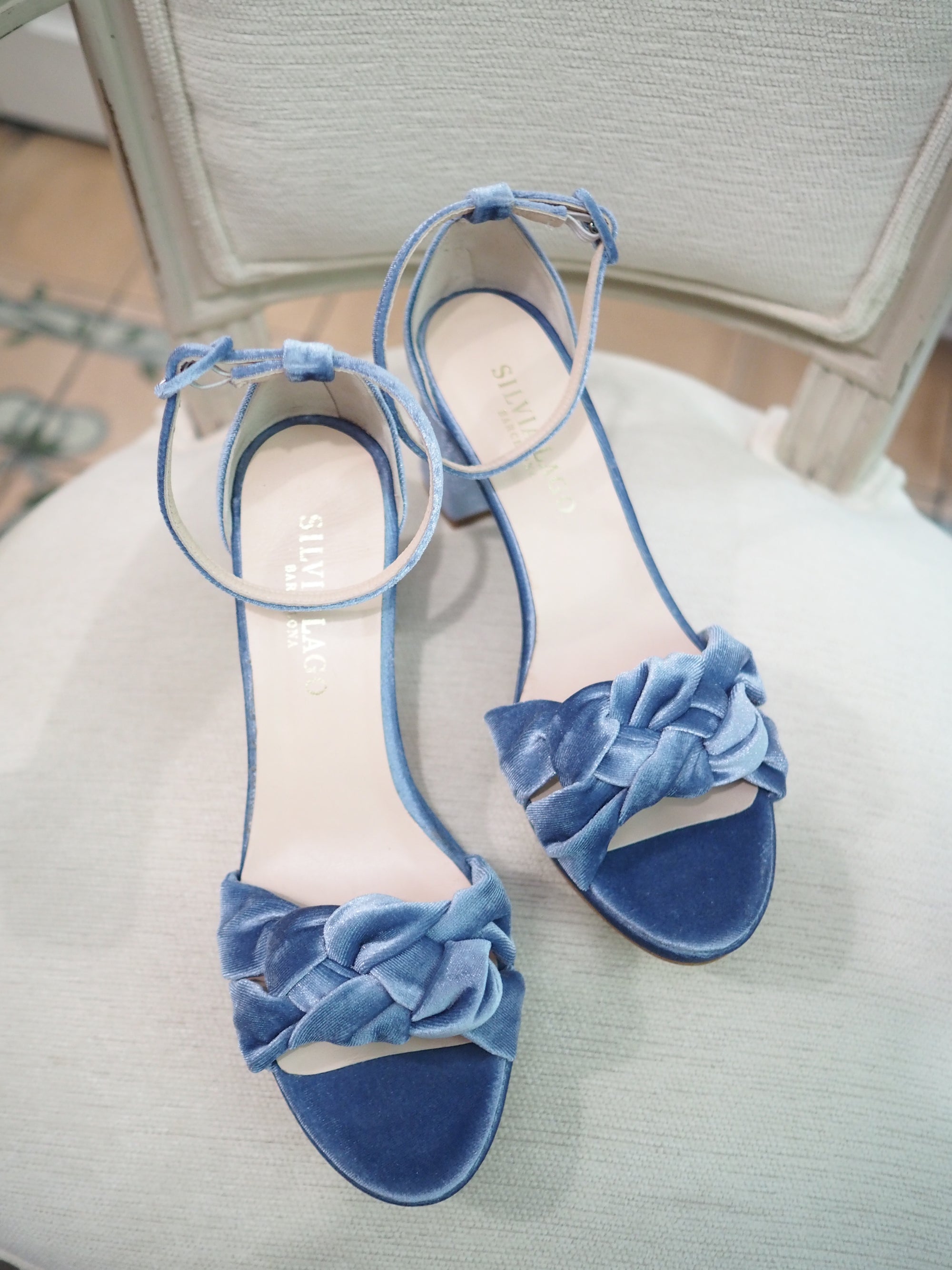 Lady Beatrice sandals 80mm provence velvet - The Archive