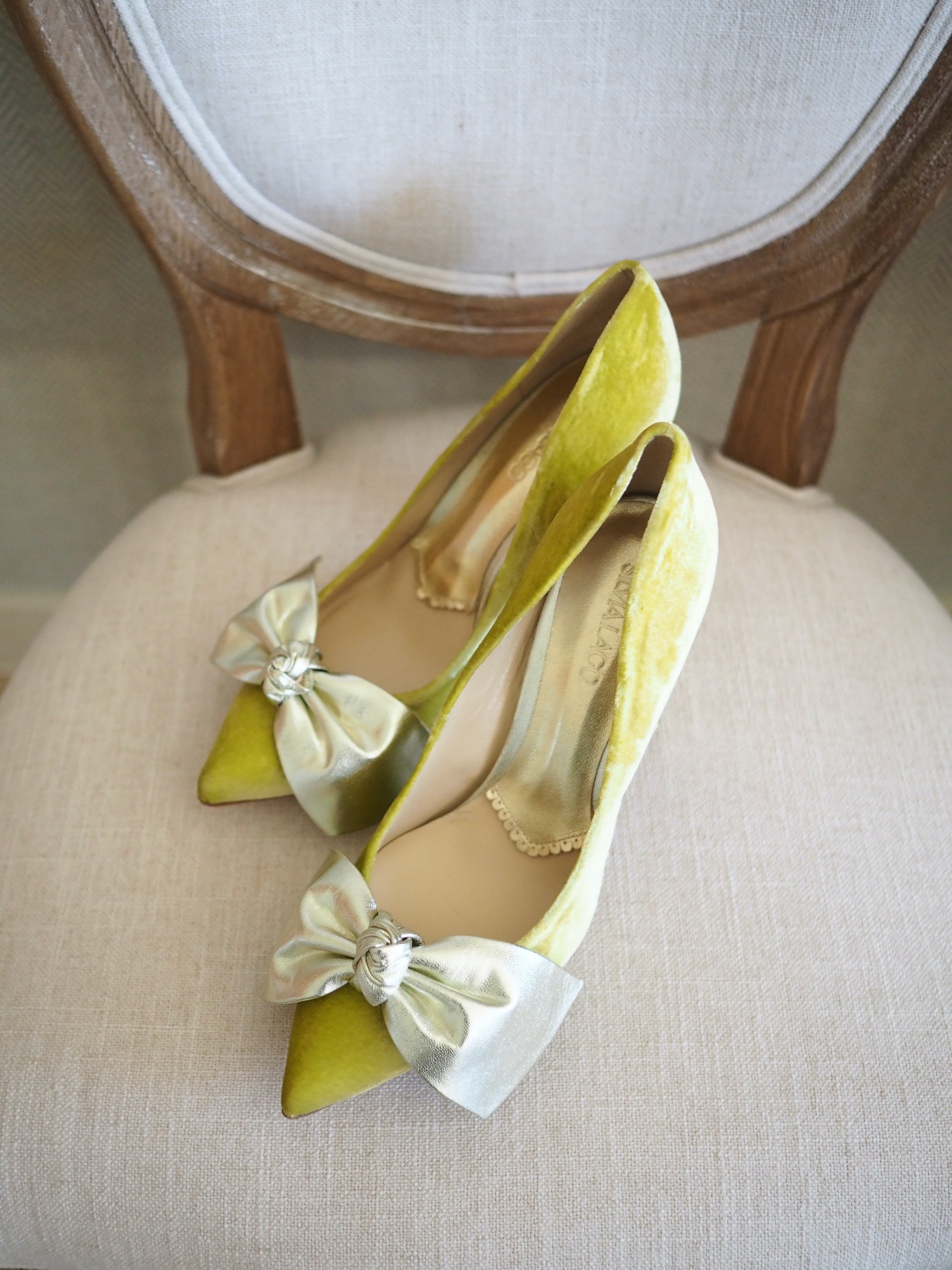 Violeta pumps 100mm lime velvet