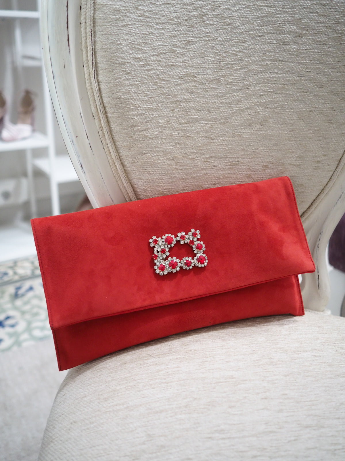 Lady Audrey handbag red suede - The Archive