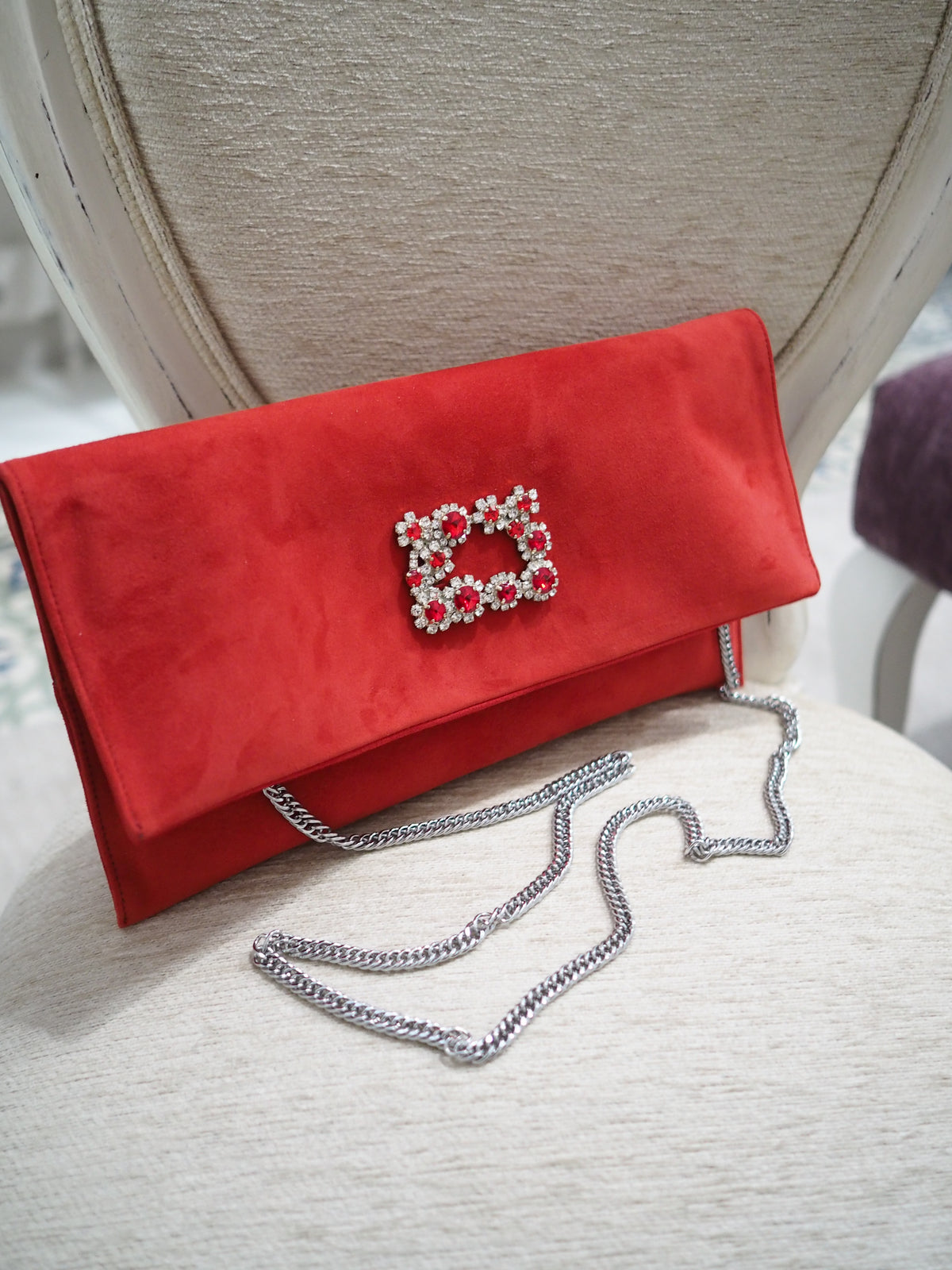 Lady Audrey handbag red suede - The Archive