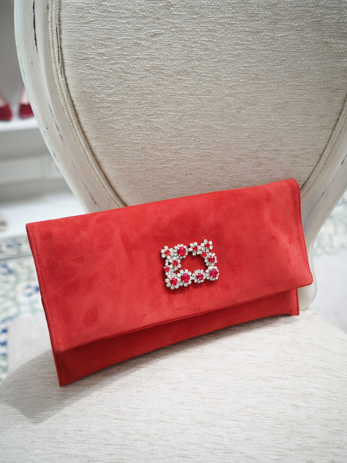 Lady Audrey handbag red suede - The Archive