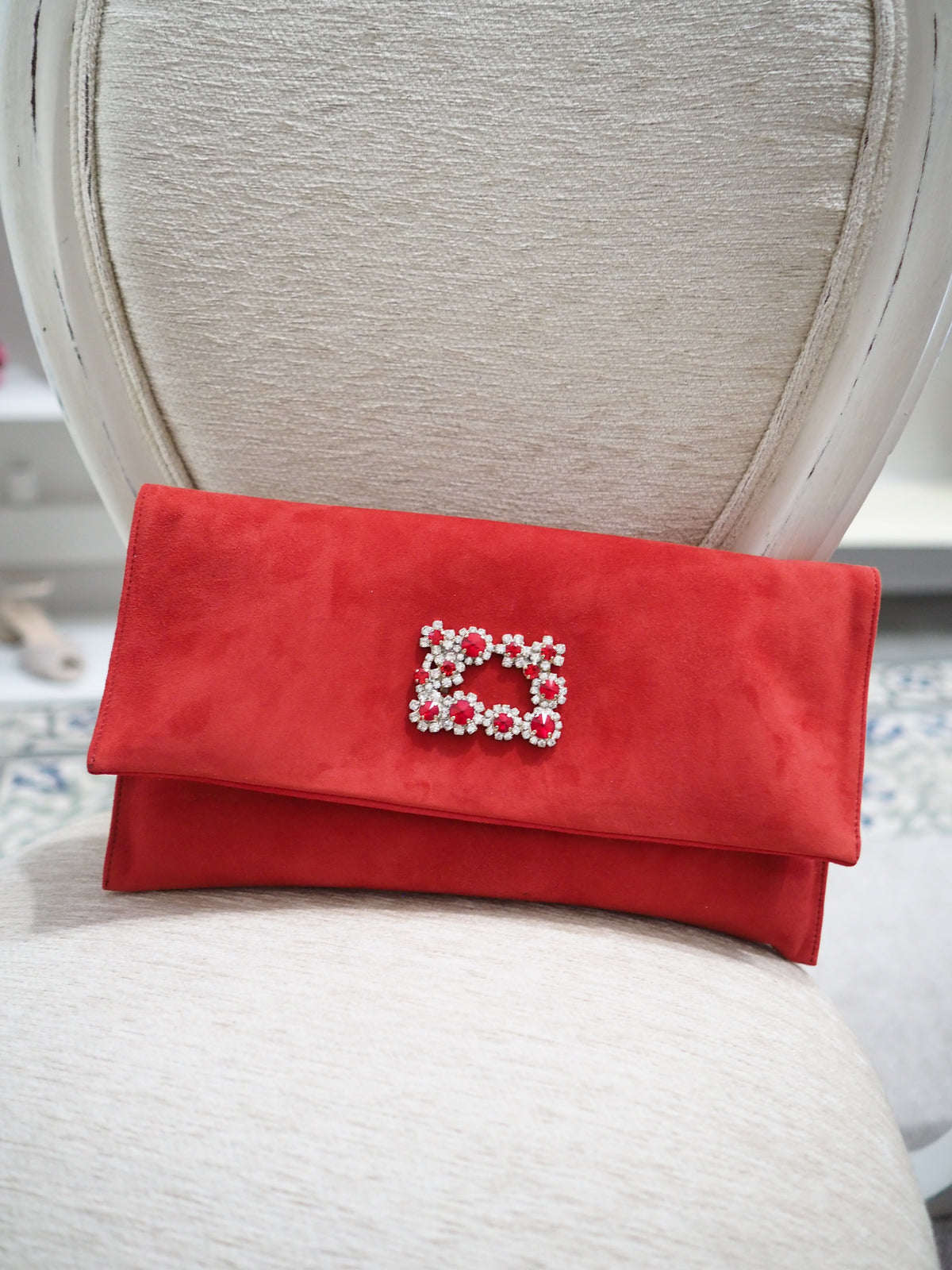 Lady Audrey handbag red suede - The Archive