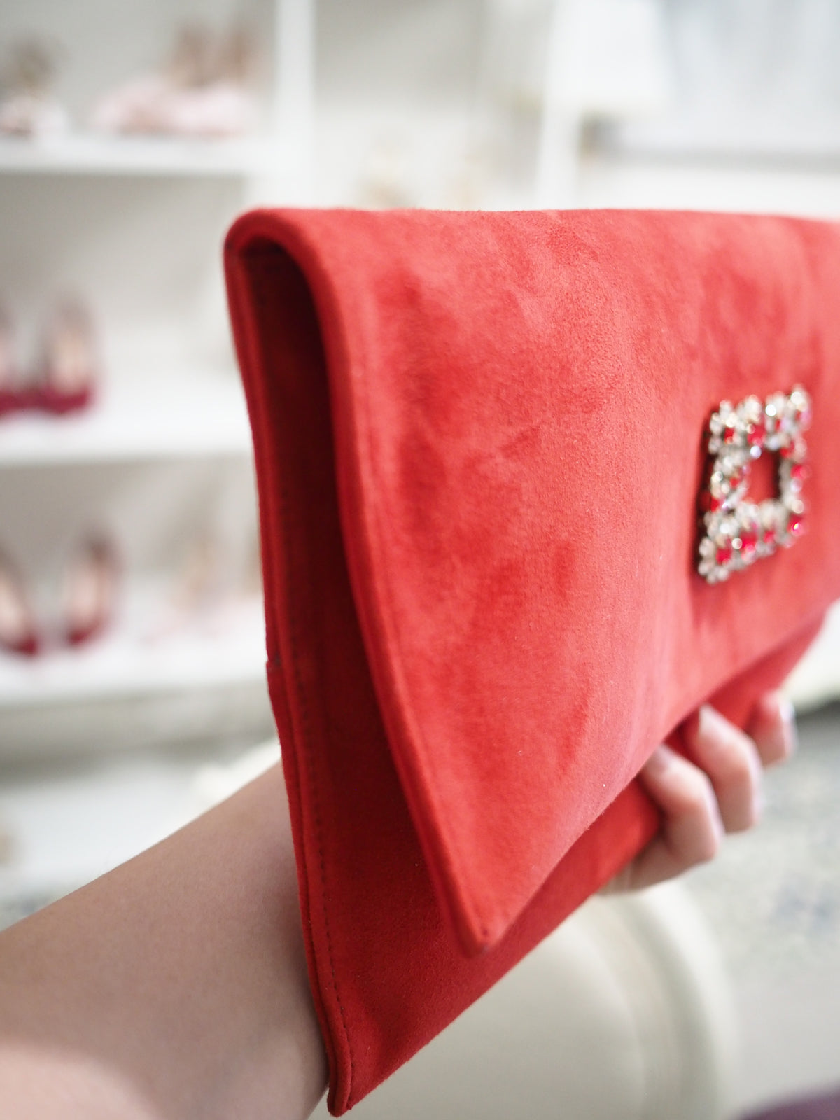 Lady Audrey handbag red suede - The Archive