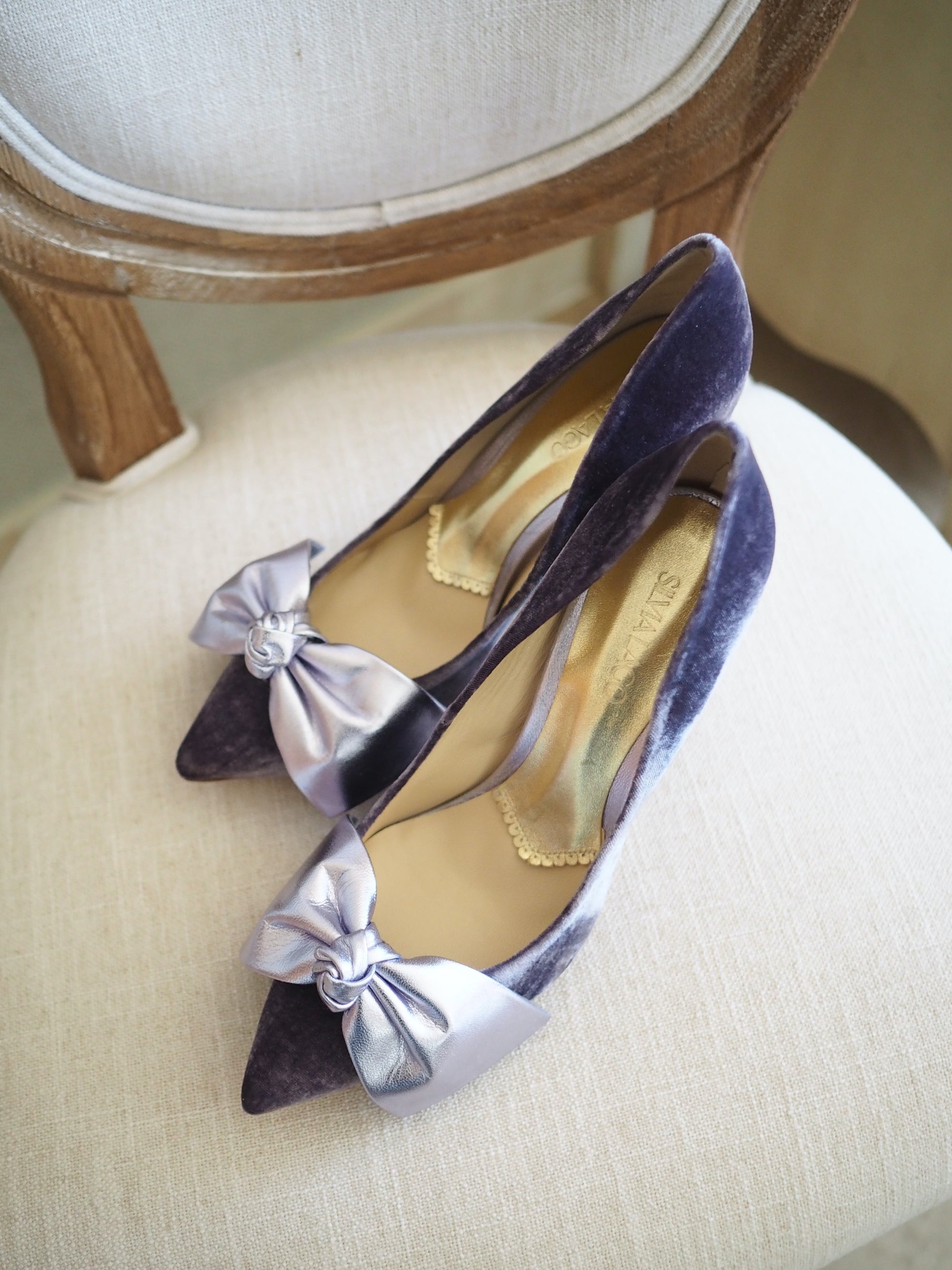 Violeta pumps 100mm purple velvet