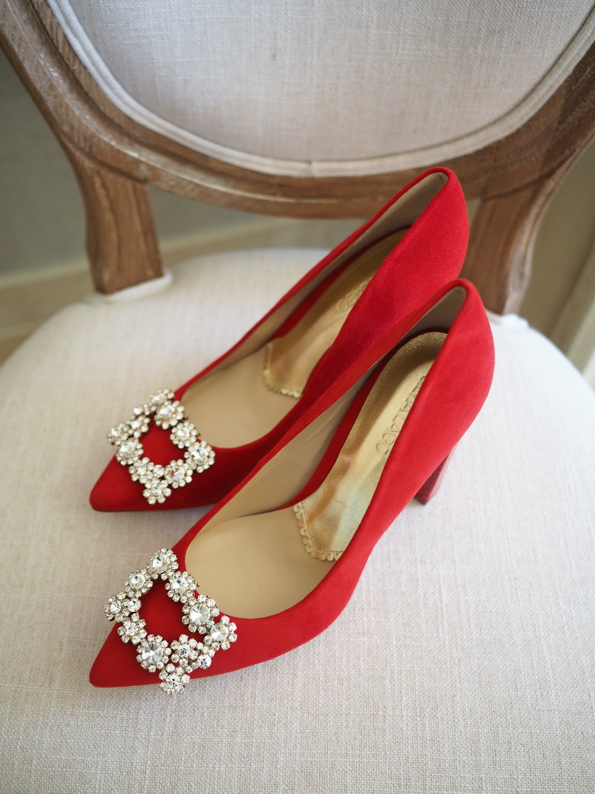 Audrey pumps 100mm scarlet suede