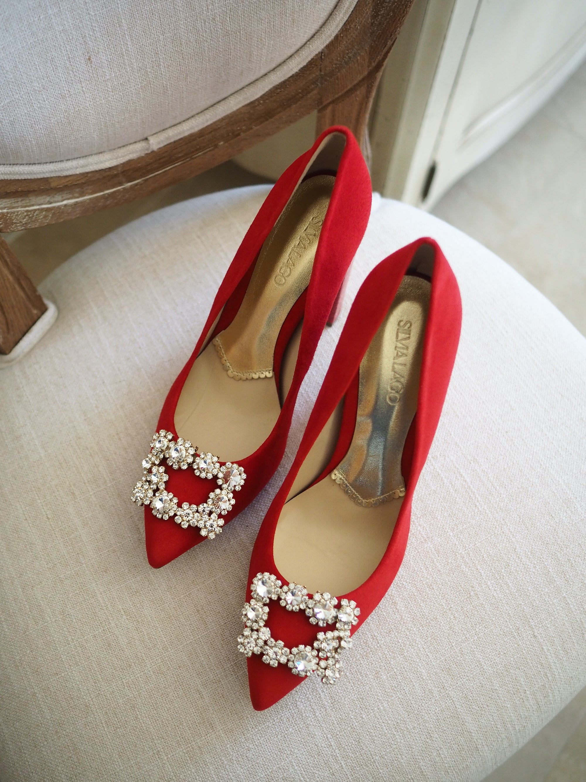 Audrey pumps 100mm scarlet suede