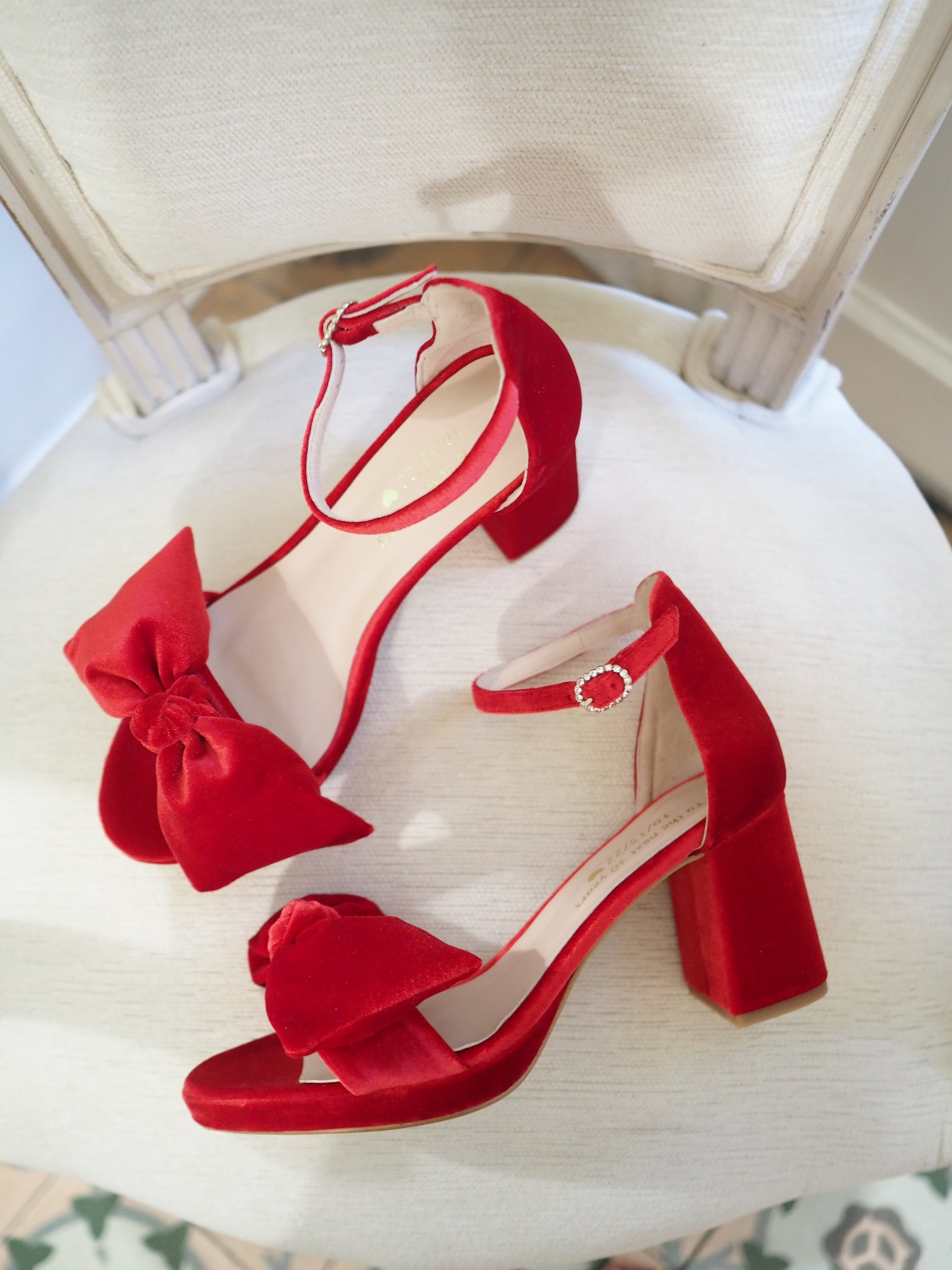 Lady Allet sandals 70mm plateau red velvet - The Archive