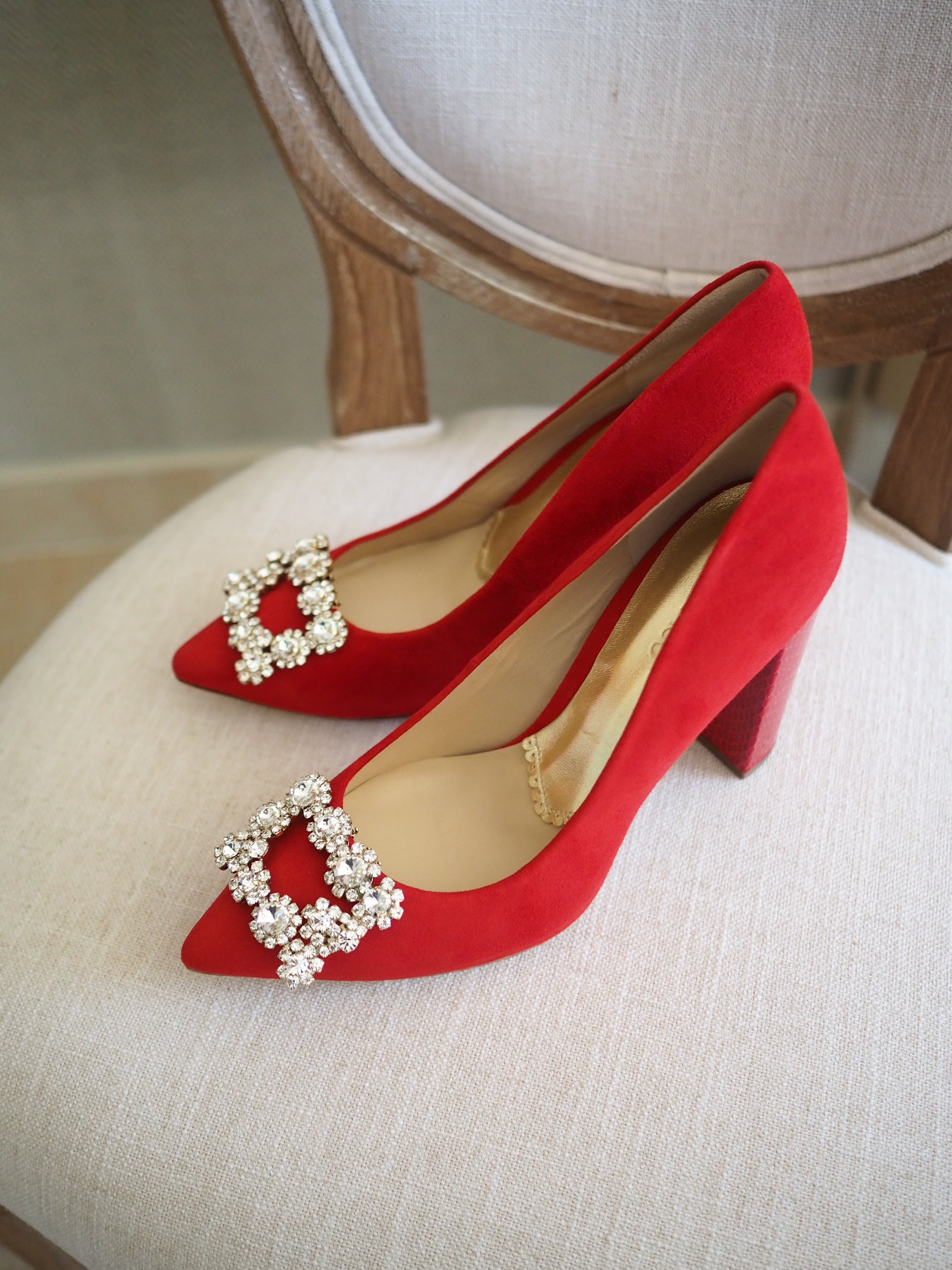 Audrey pumps 100mm scarlet suede