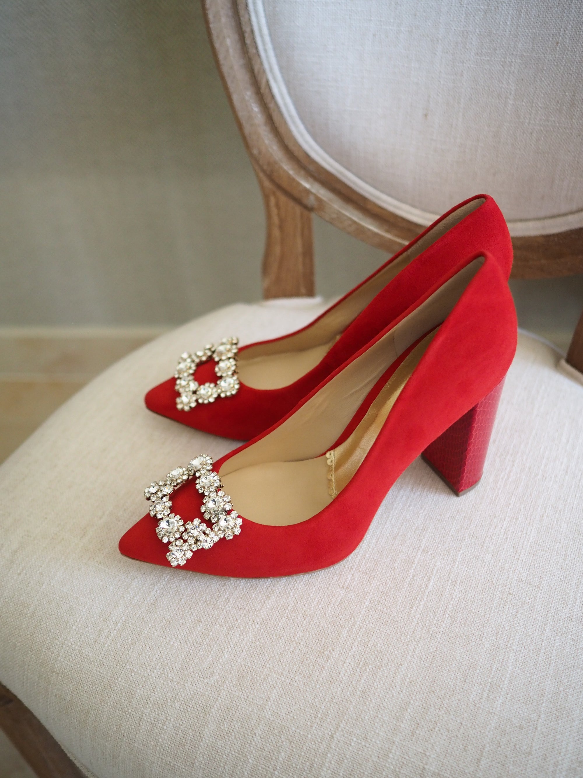 Audrey pumps 100mm scarlet suede