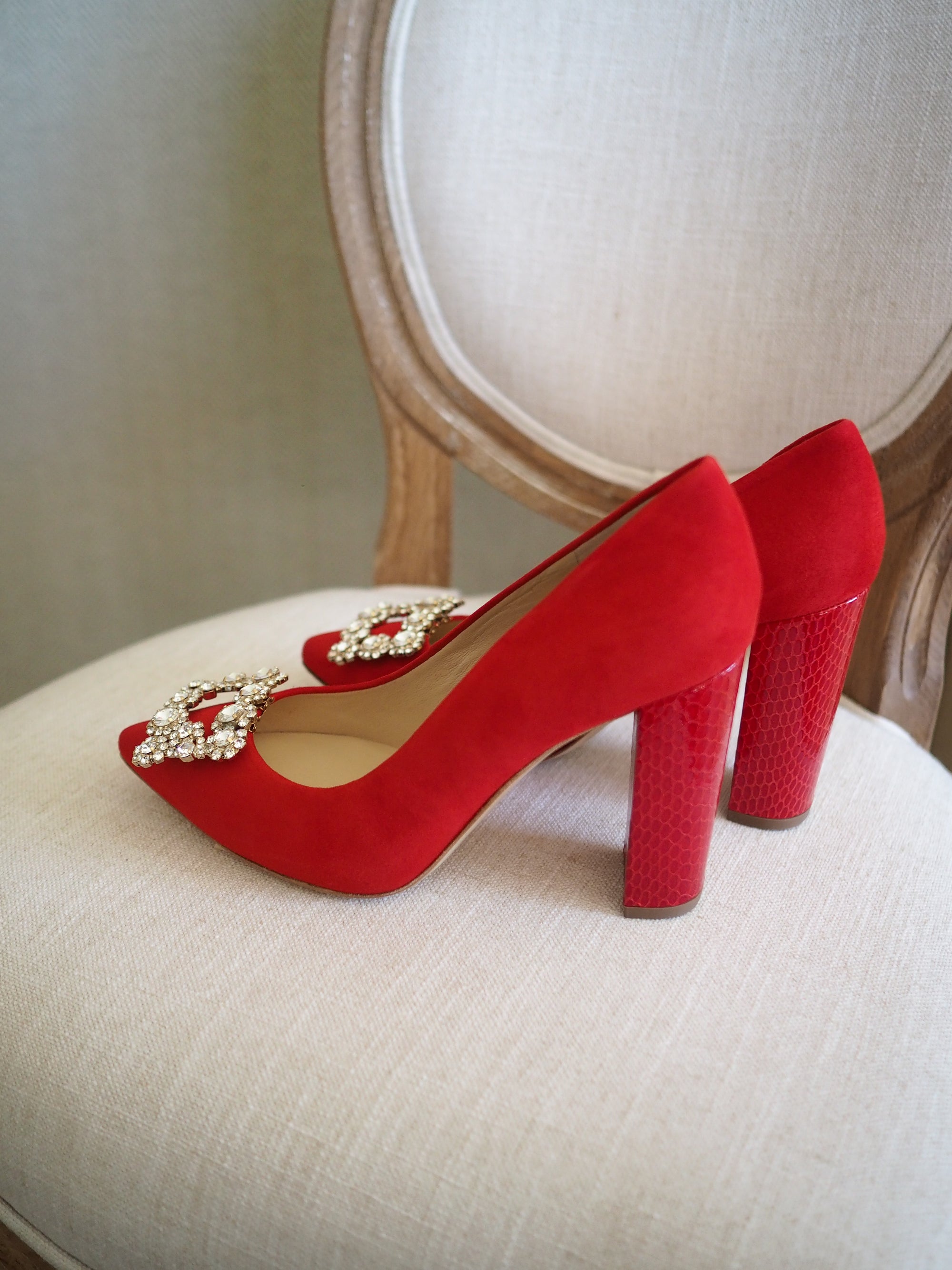 Audrey pumps 100mm scarlet suede