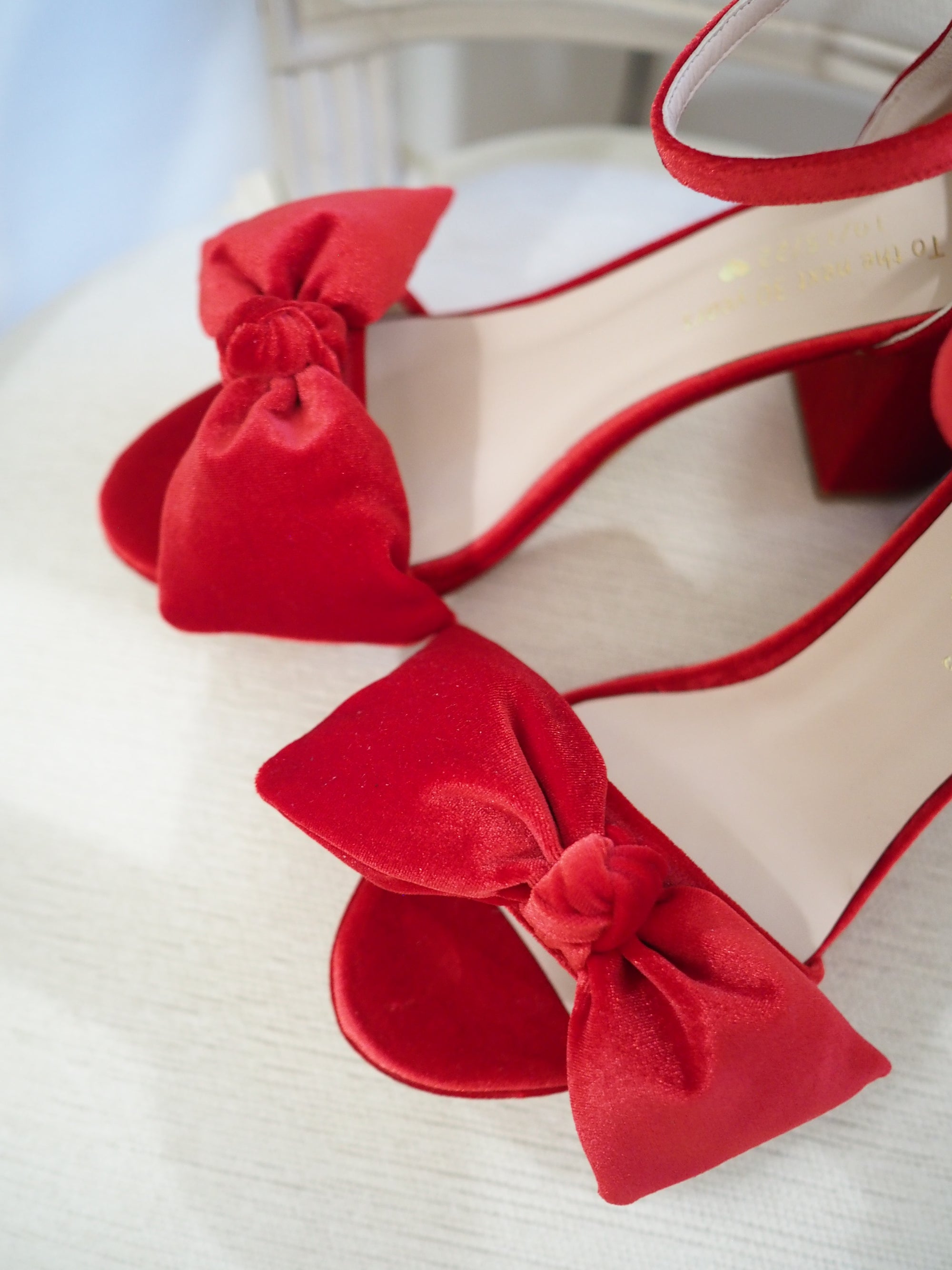 Lady Allet sandals 70mm plateau red velvet - The Archive