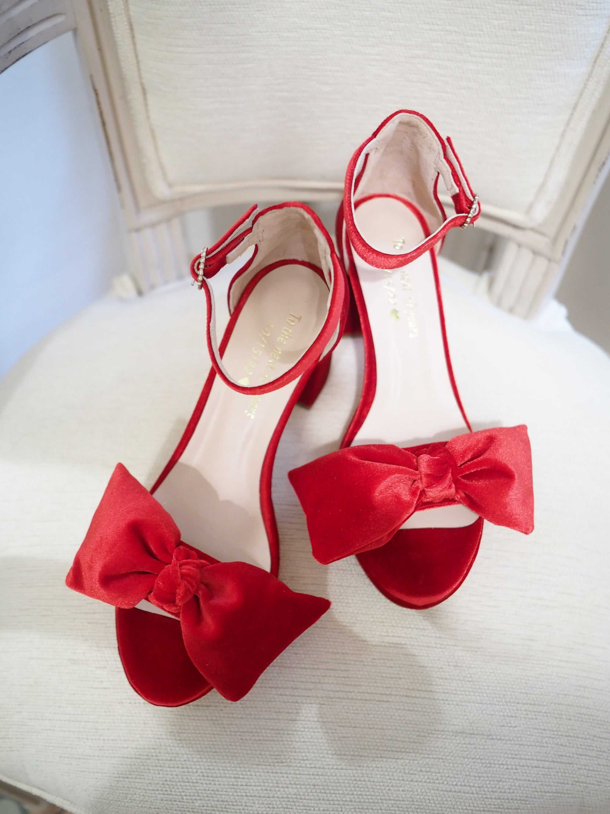 Lady Allet sandals 70mm plateau red velvet - The Archive