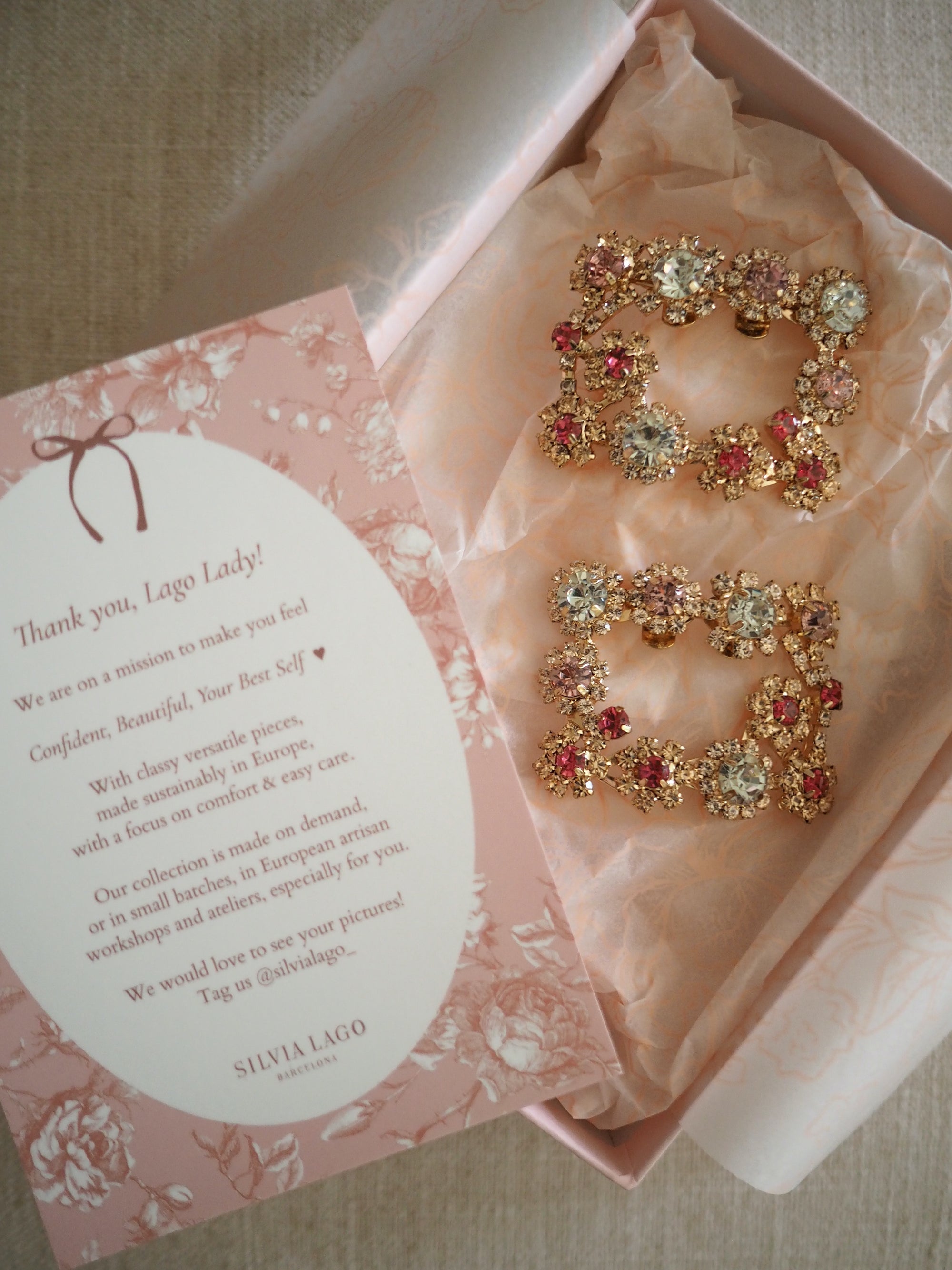 Amelie shoe clips peach