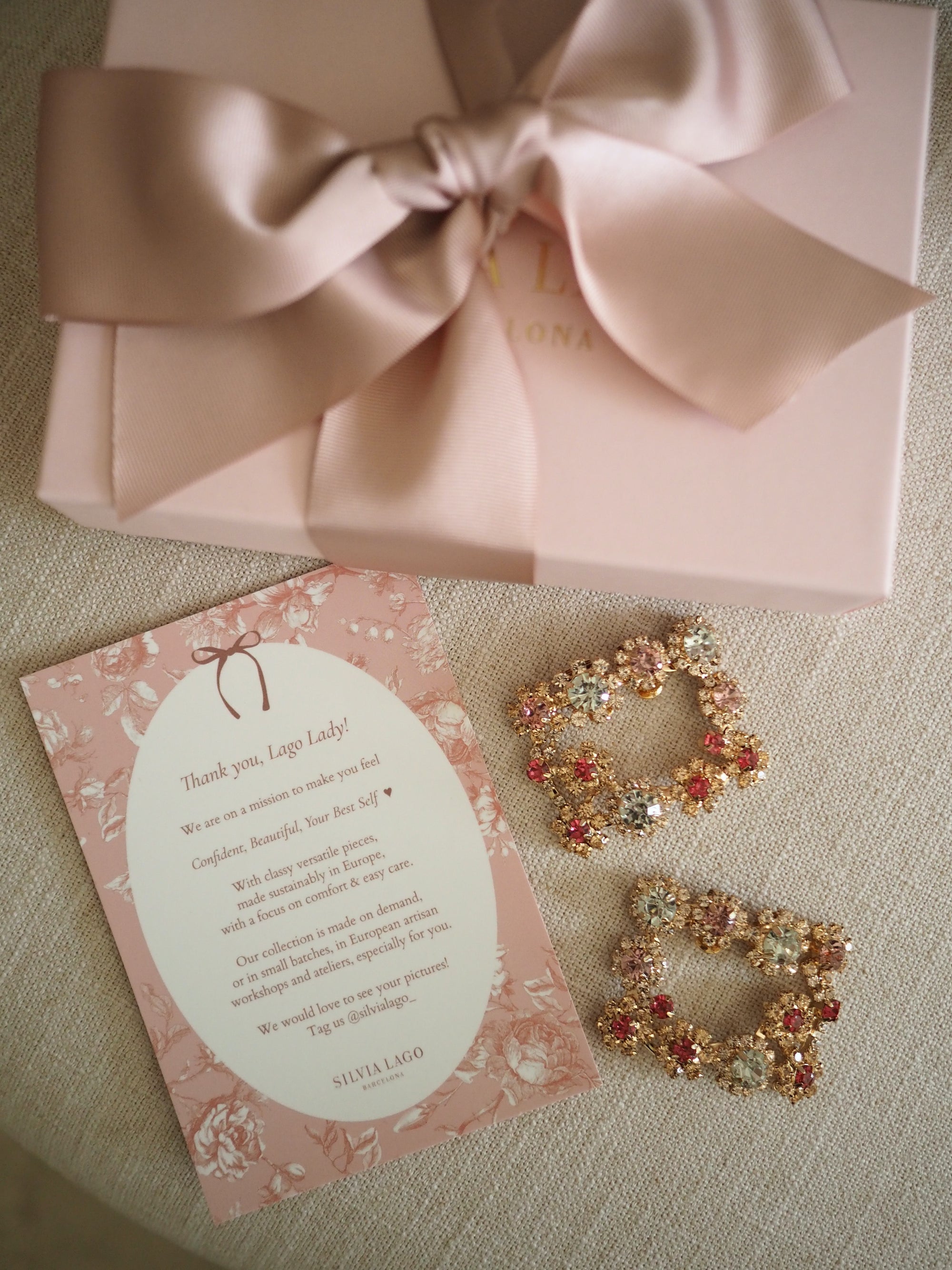 Amelie shoe clips peach