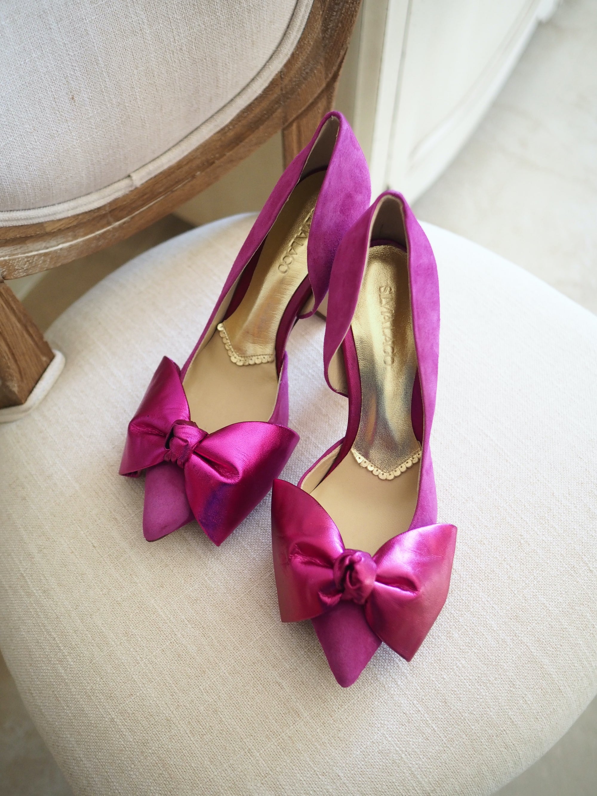 Valentina pumps 100mm fuchsia suede