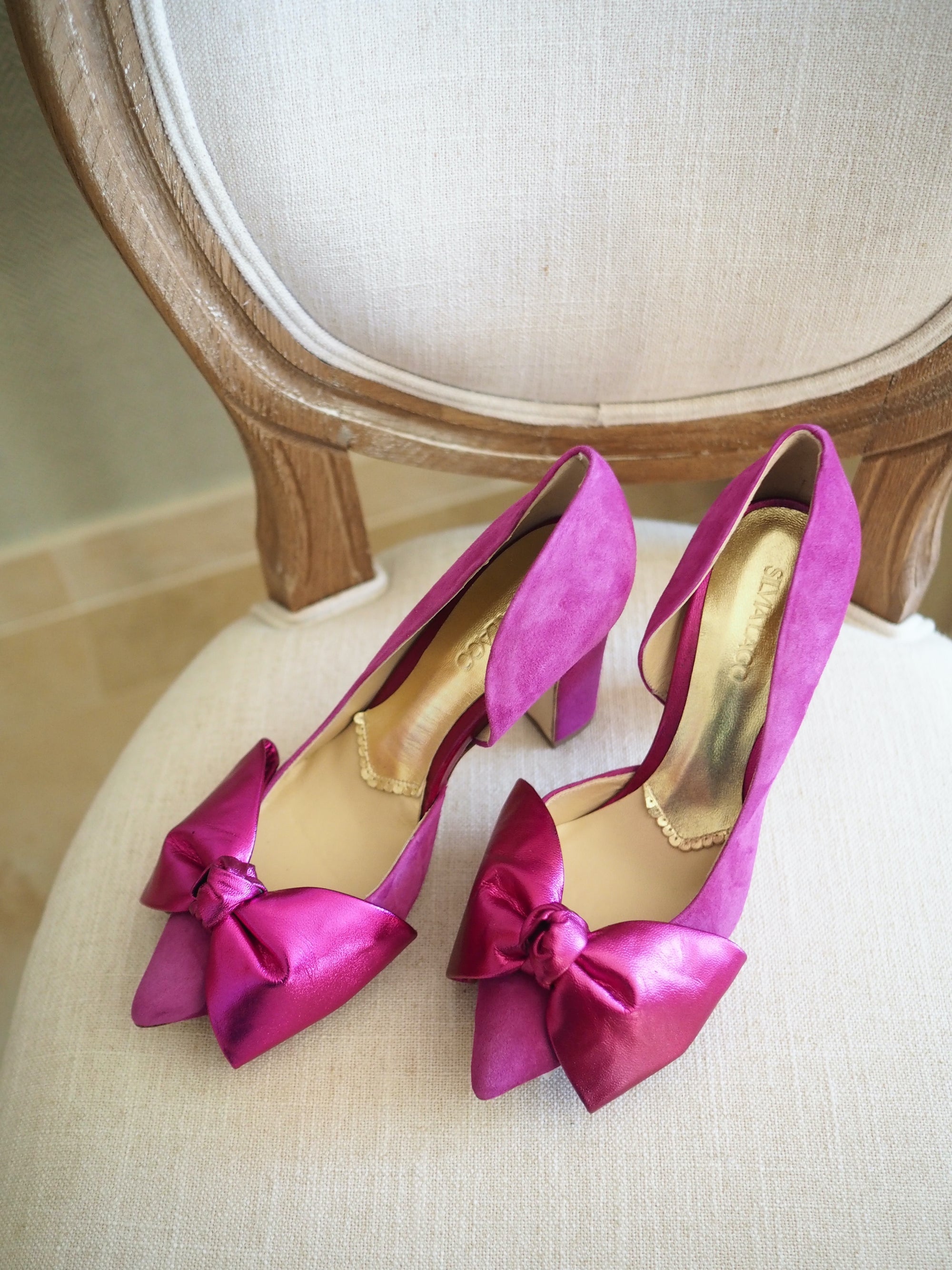Valentina pumps 100mm fuchsia suede