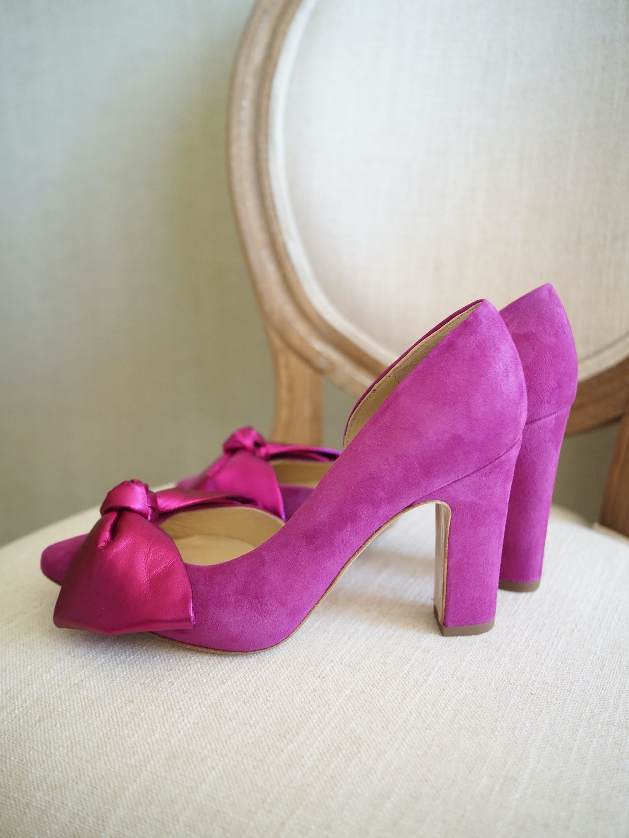 Valentina pumps 100mm fuchsia suede