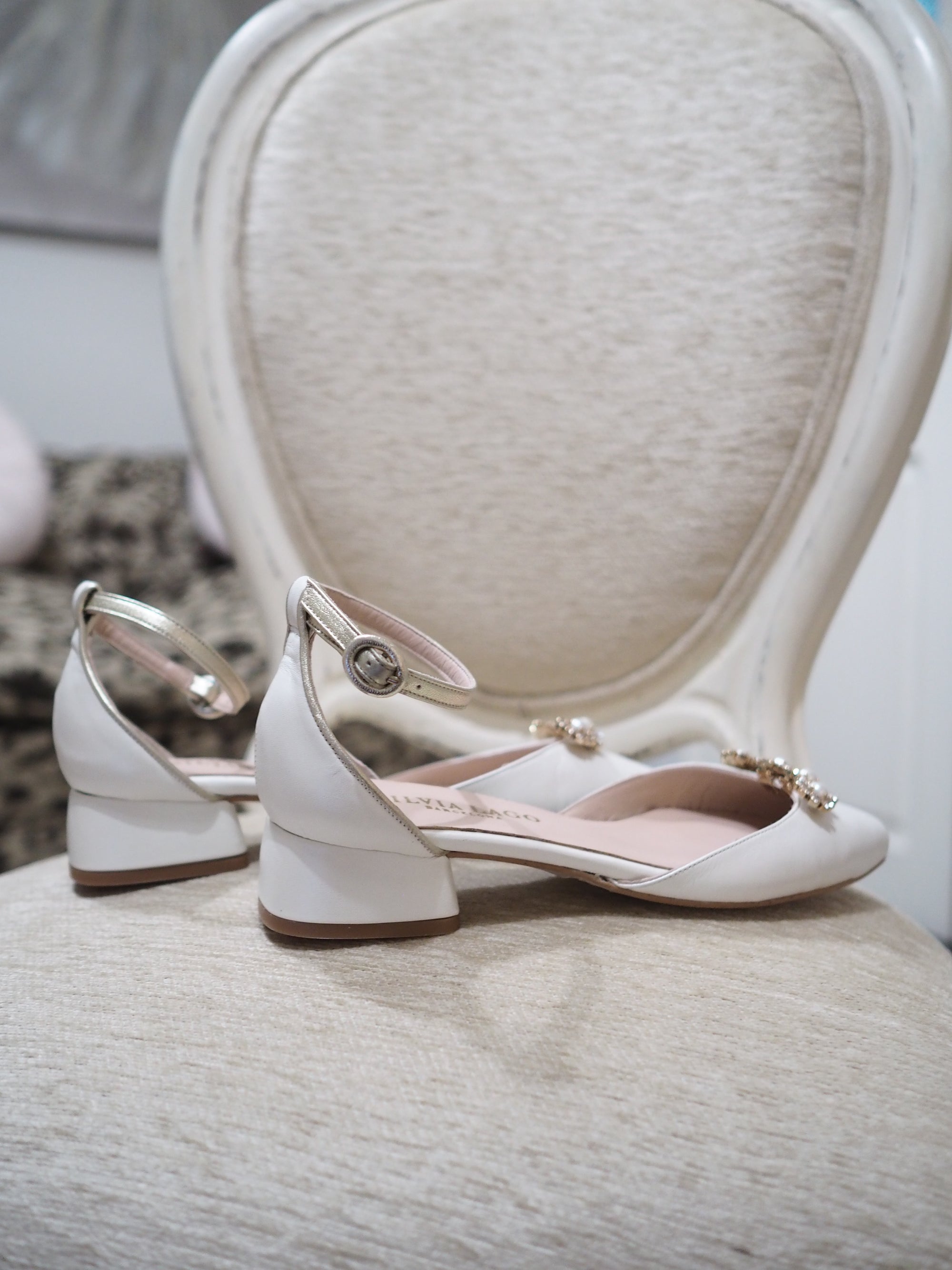 Flavia pumps 25mm ivory pearl leather - size 37 private sale