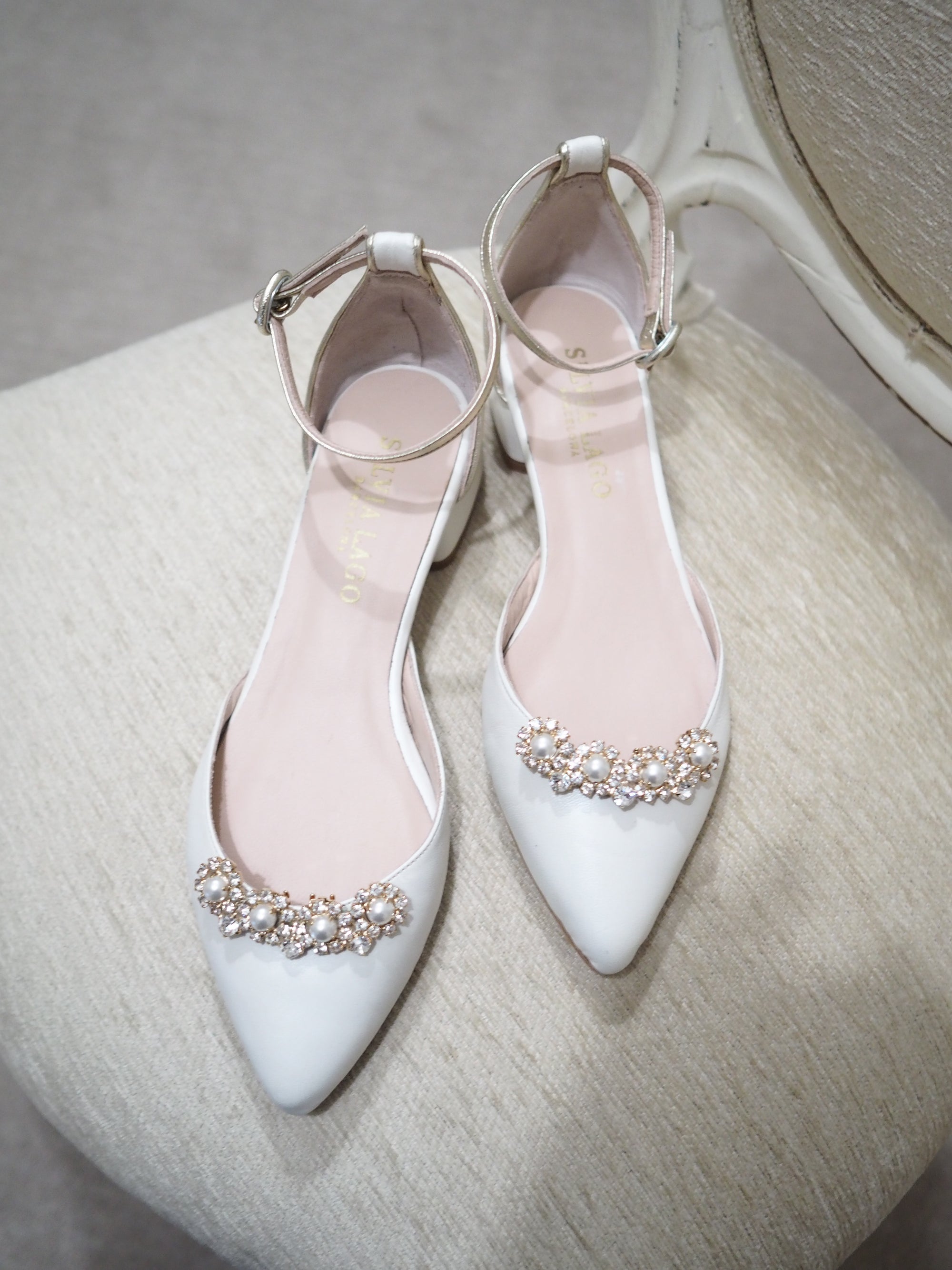 Flavia pumps 25mm ivory pearl leather - size 37 private sale