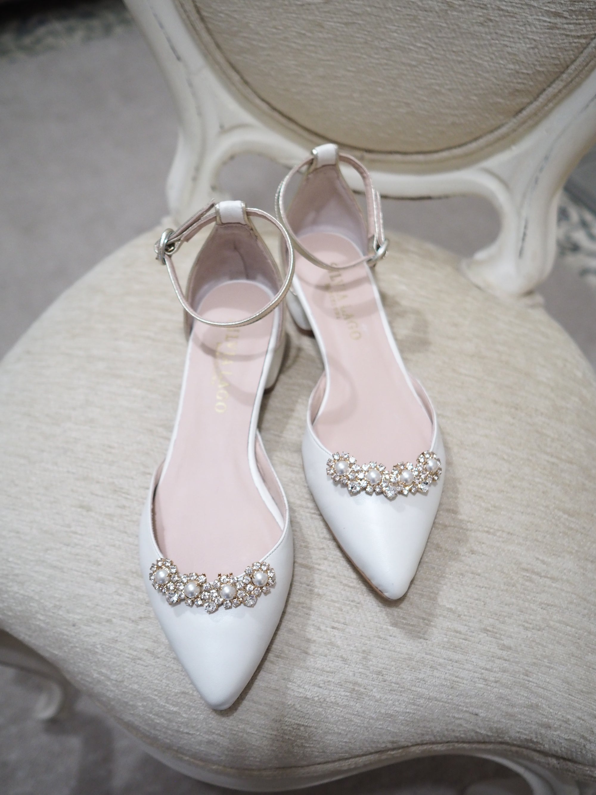 Flavia pumps 25mm ivory pearl leather - size 37 private sale