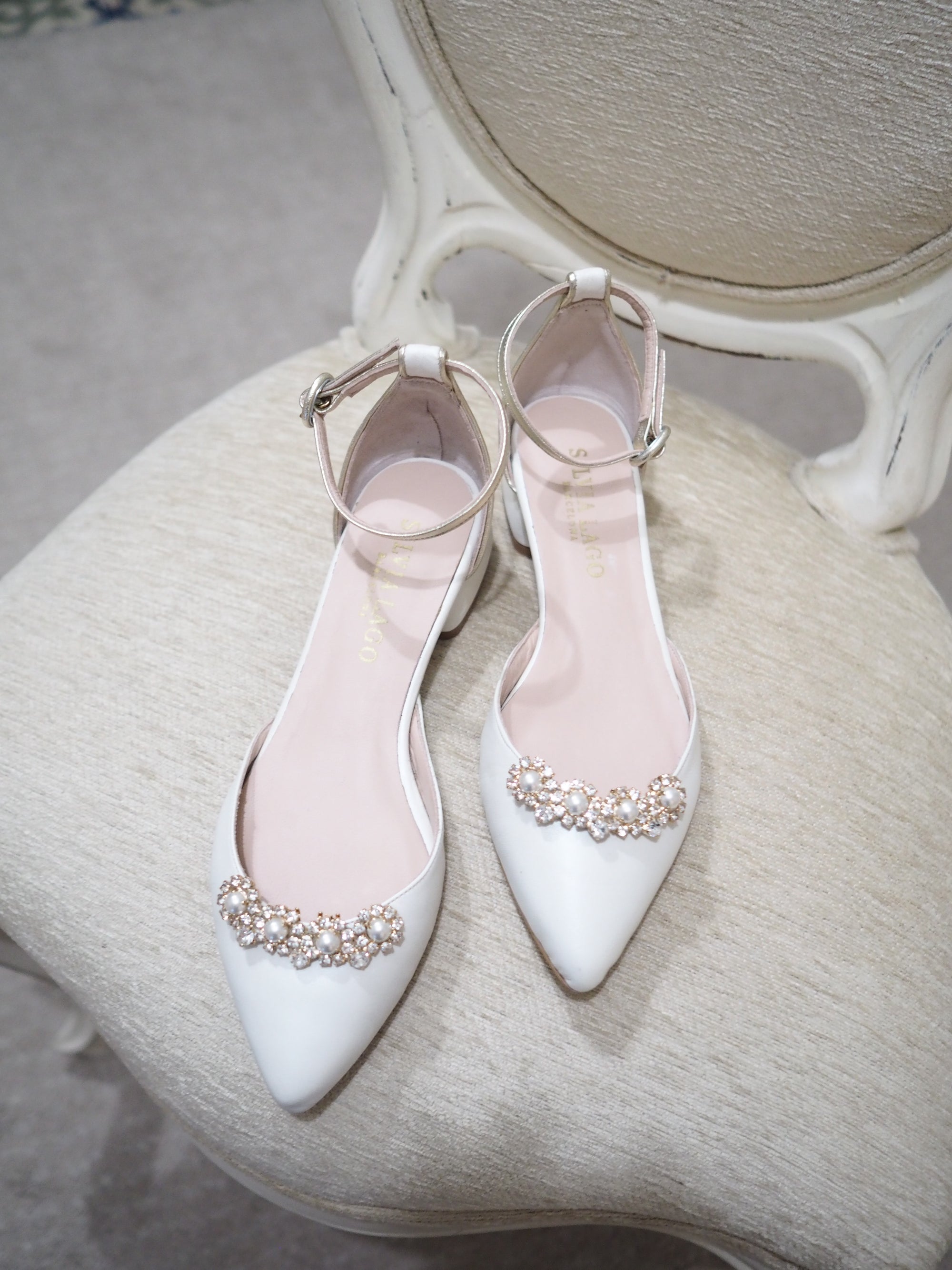 Flavia pumps 25mm ivory pearl leather - size 37 private sale