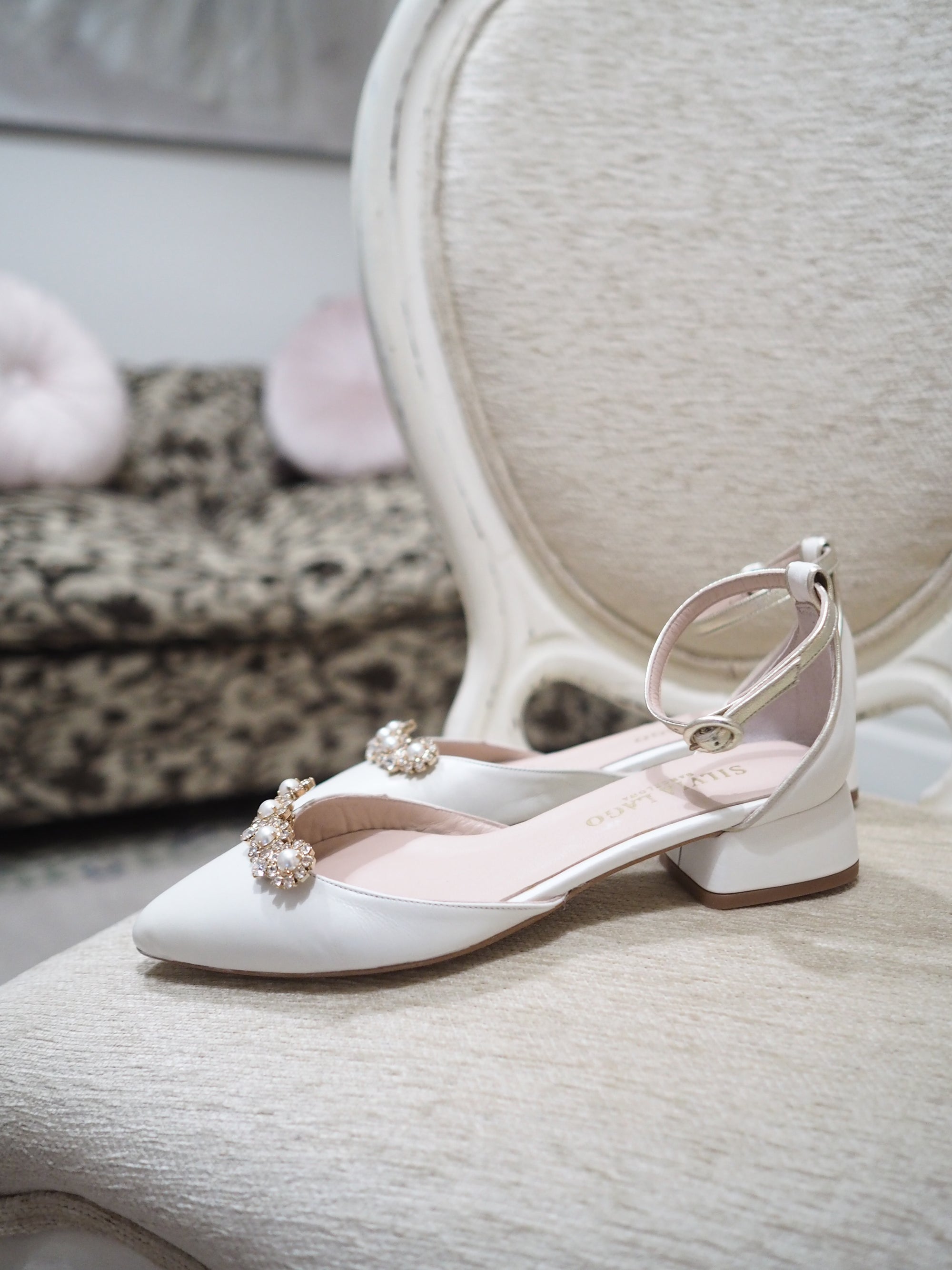Flavia pumps 25mm ivory pearl leather - size 37 private sale