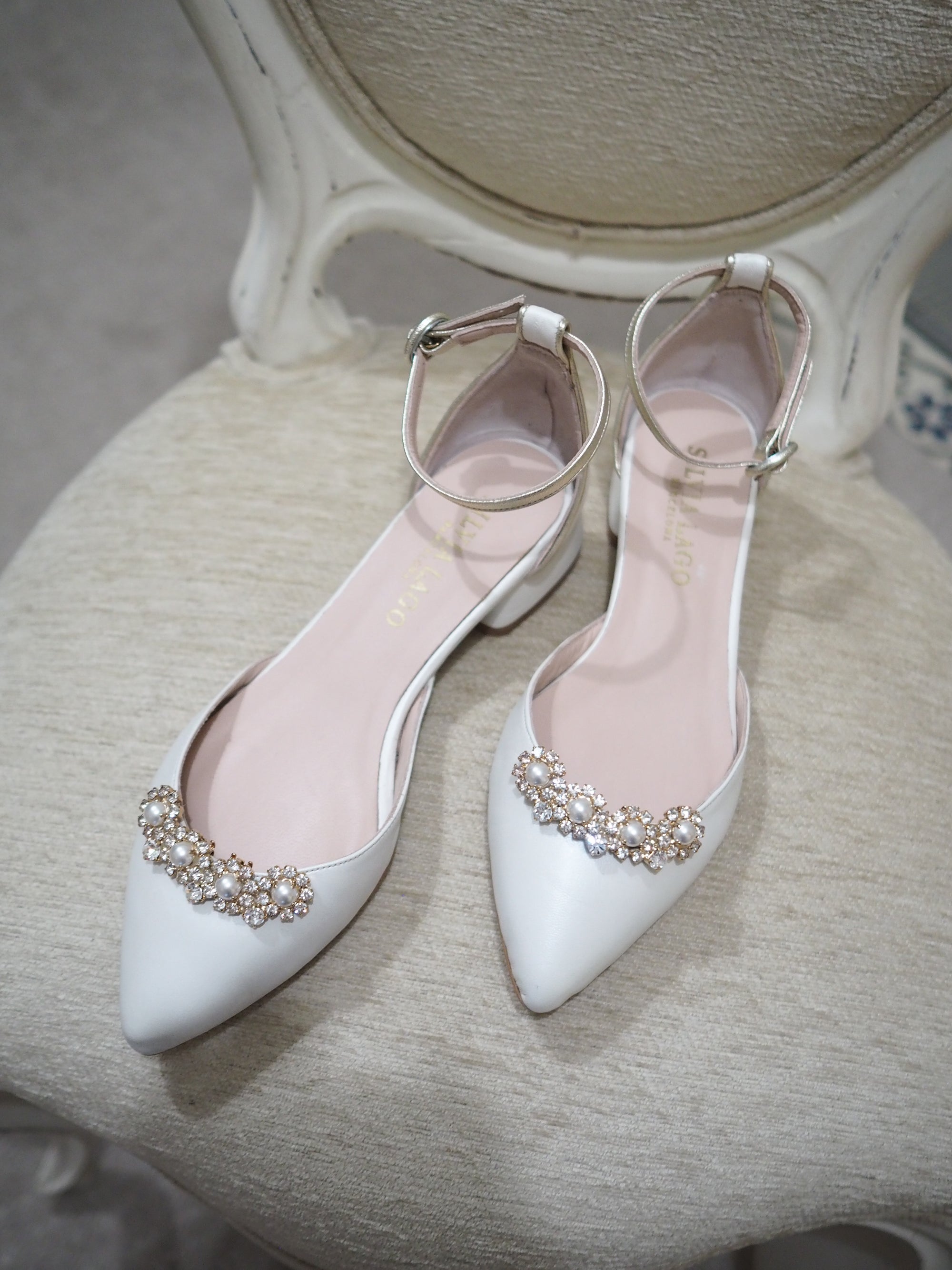 Flavia pumps 25mm ivory pearl leather - size 37 private sale