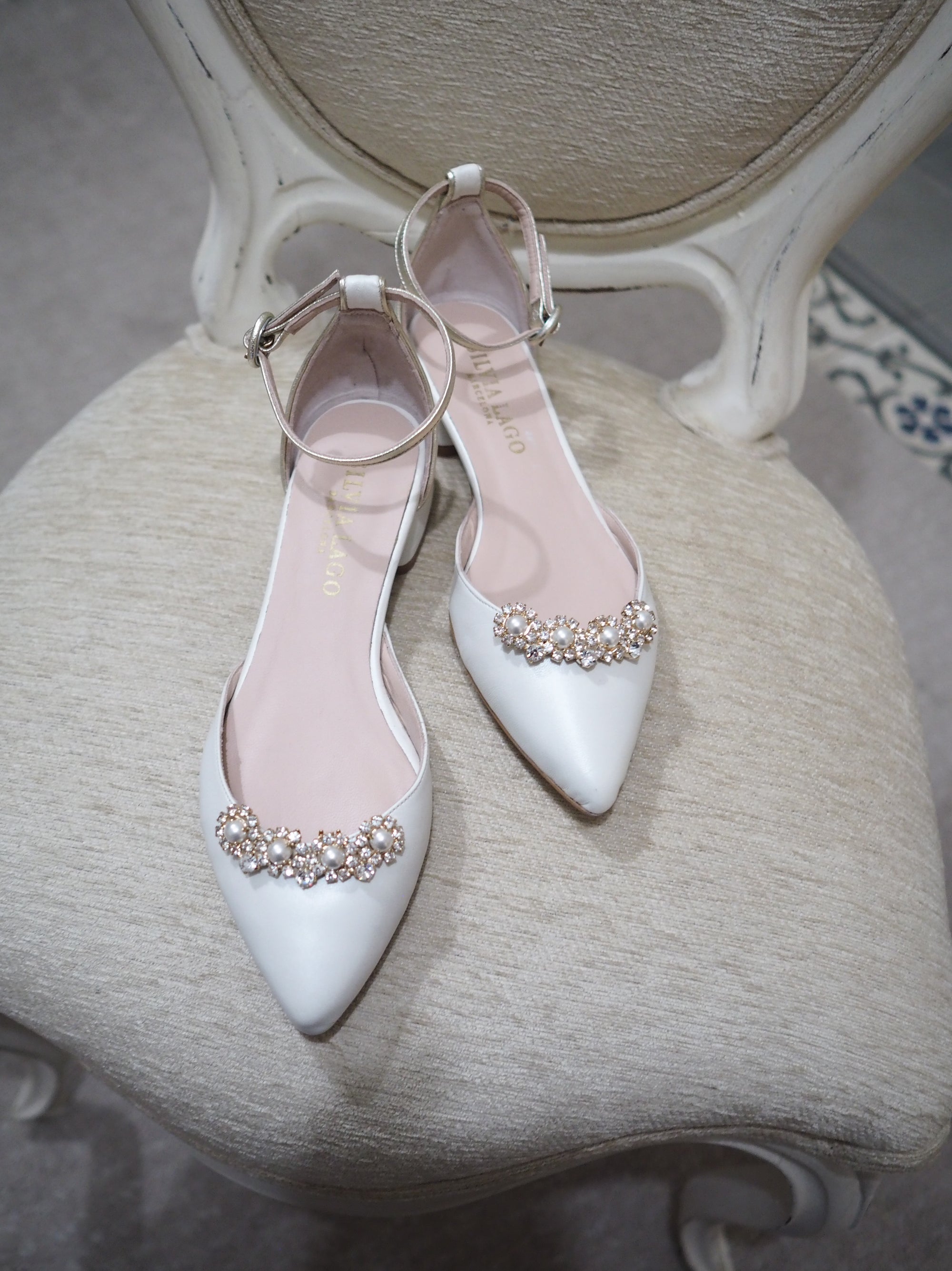 Flavia pumps 25mm ivory pearl leather - size 37 private sale