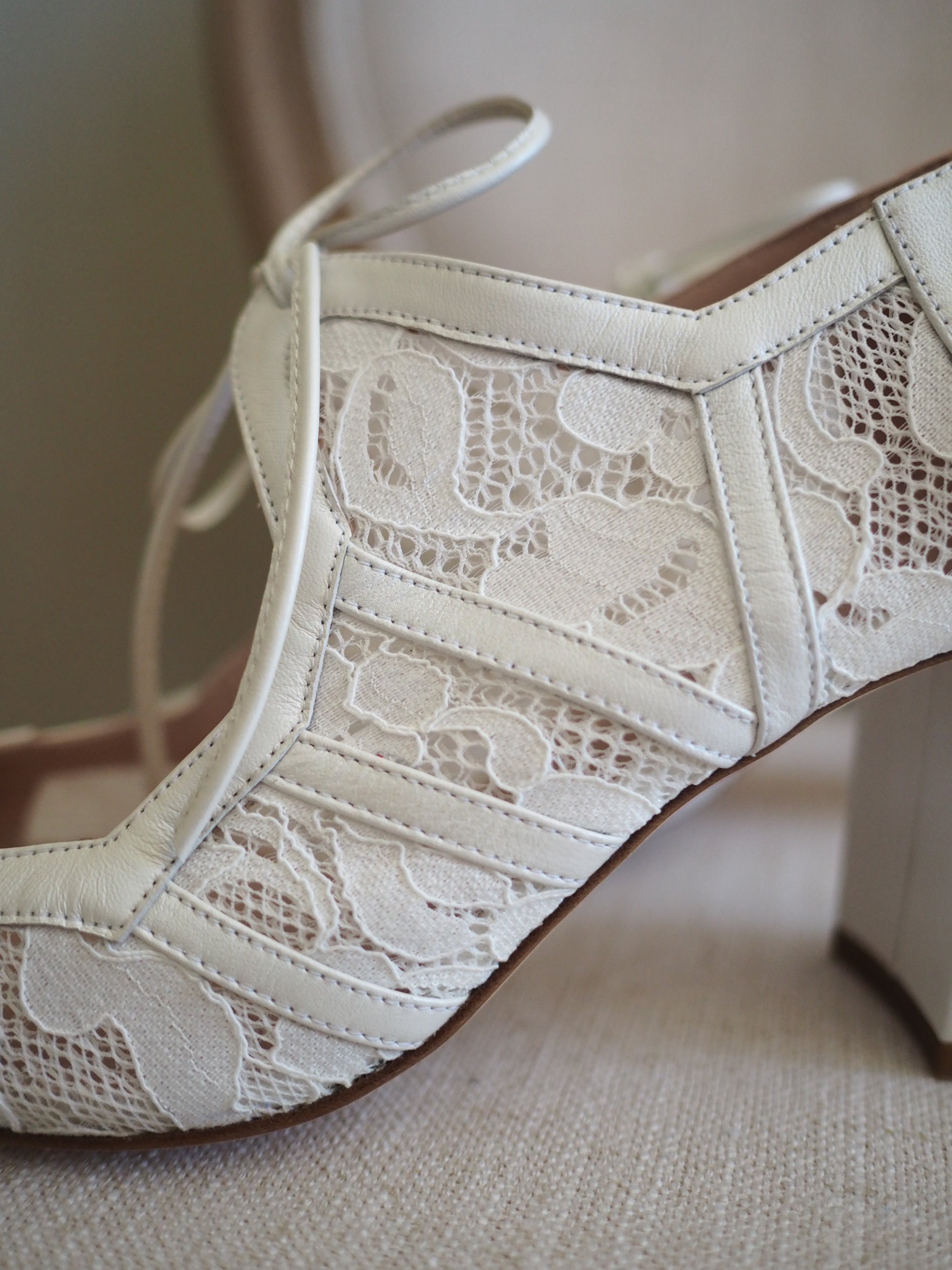 Jodie pumps 80mm ivory pearl leather