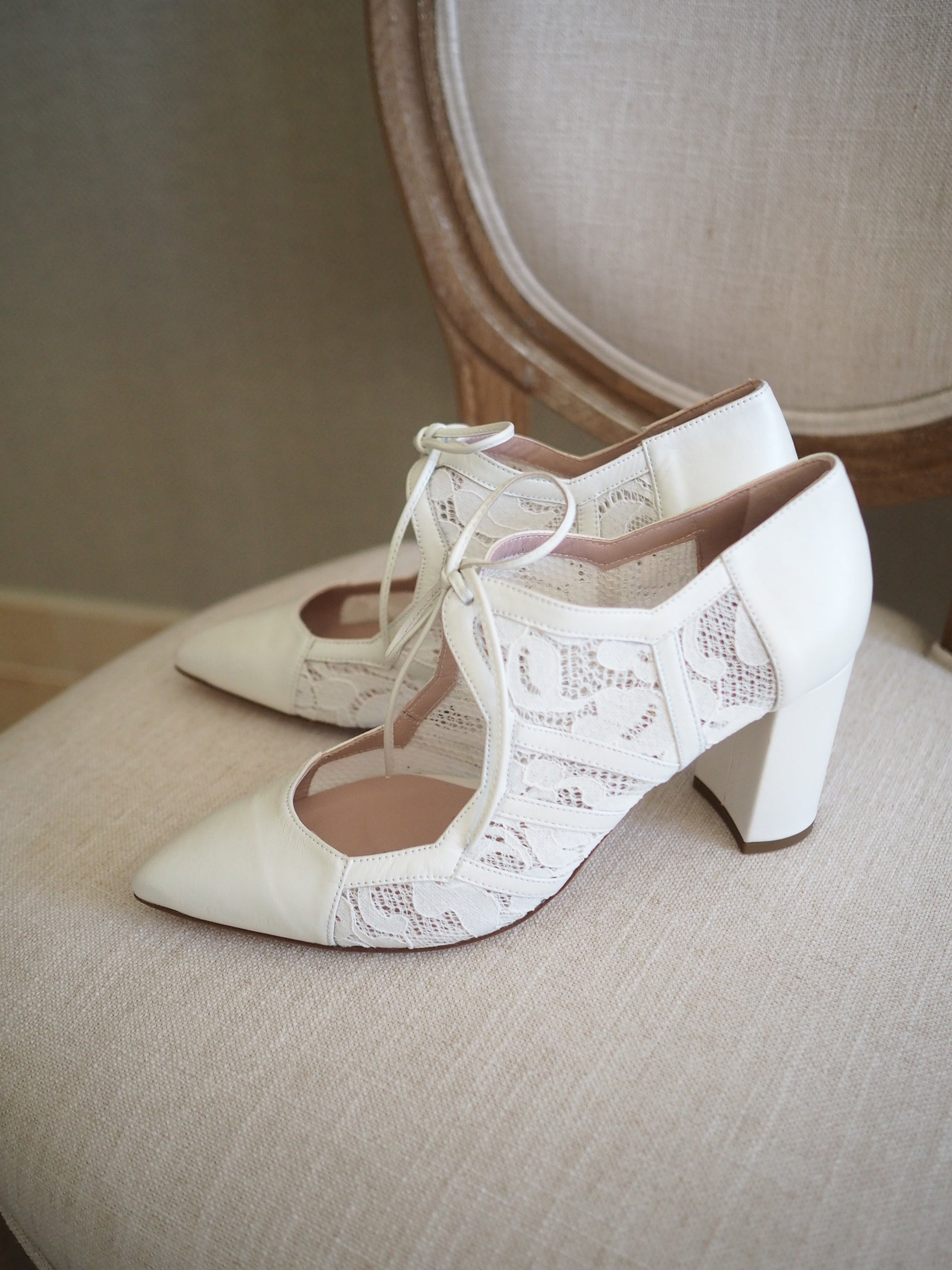 Jodie pumps 80mm ivory pearl leather