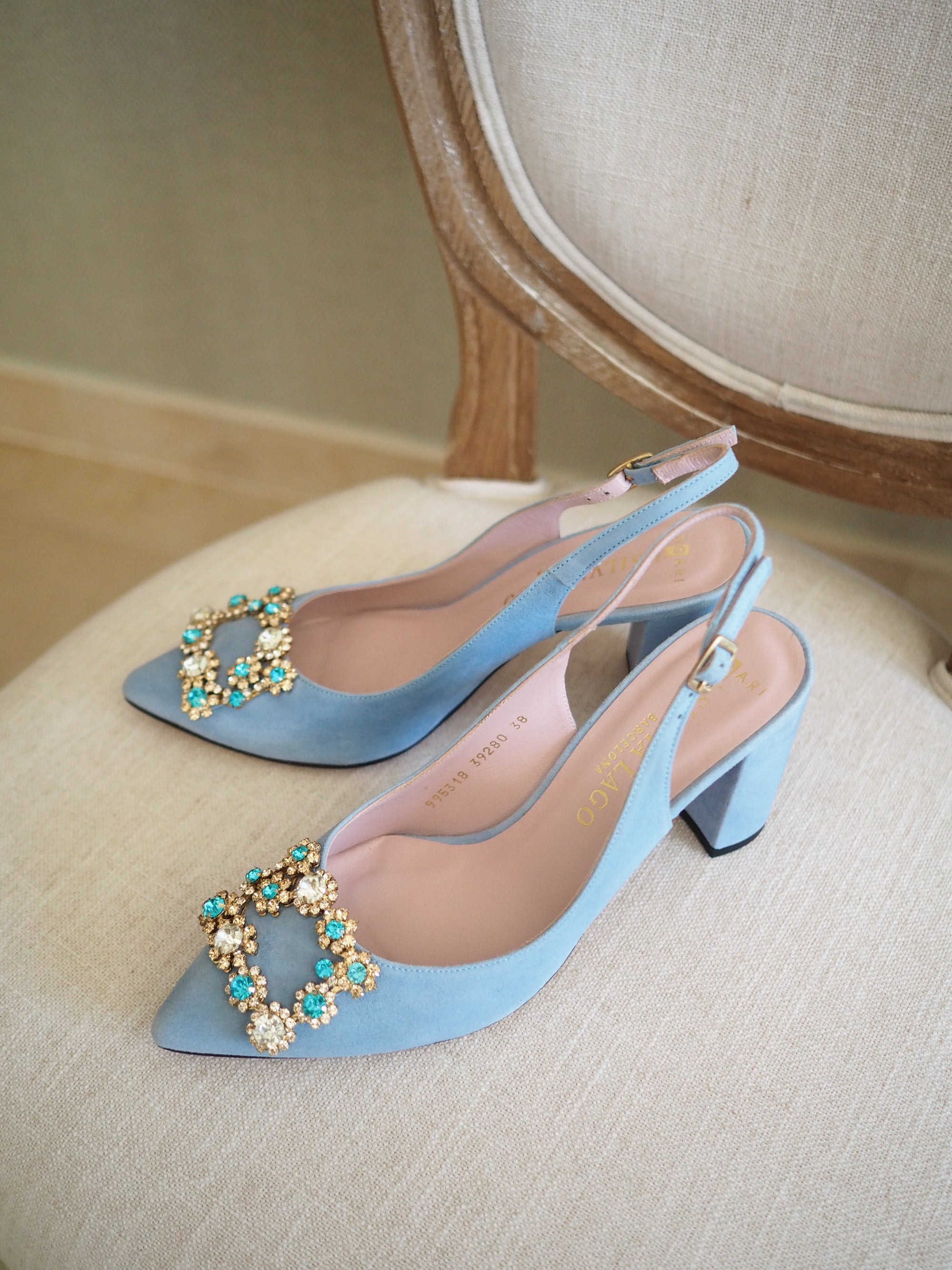 Emma pumps 80mm cian suede
