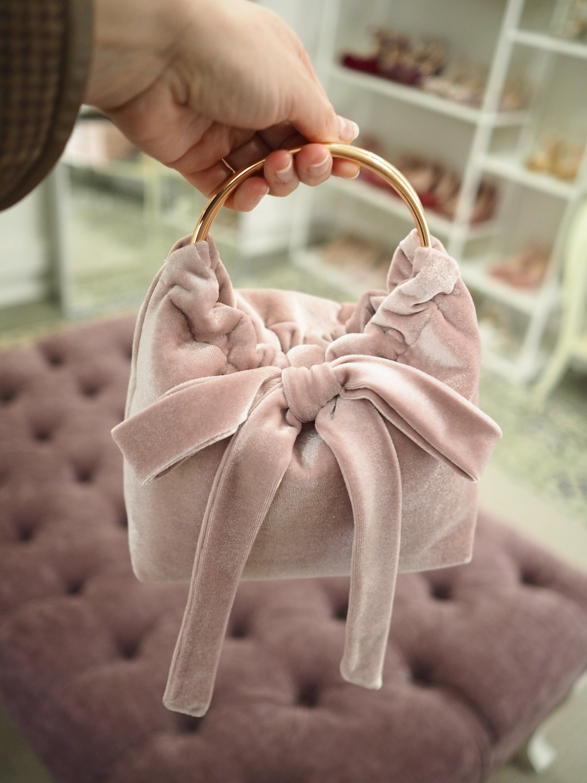Lady Martha handbag blush velvet