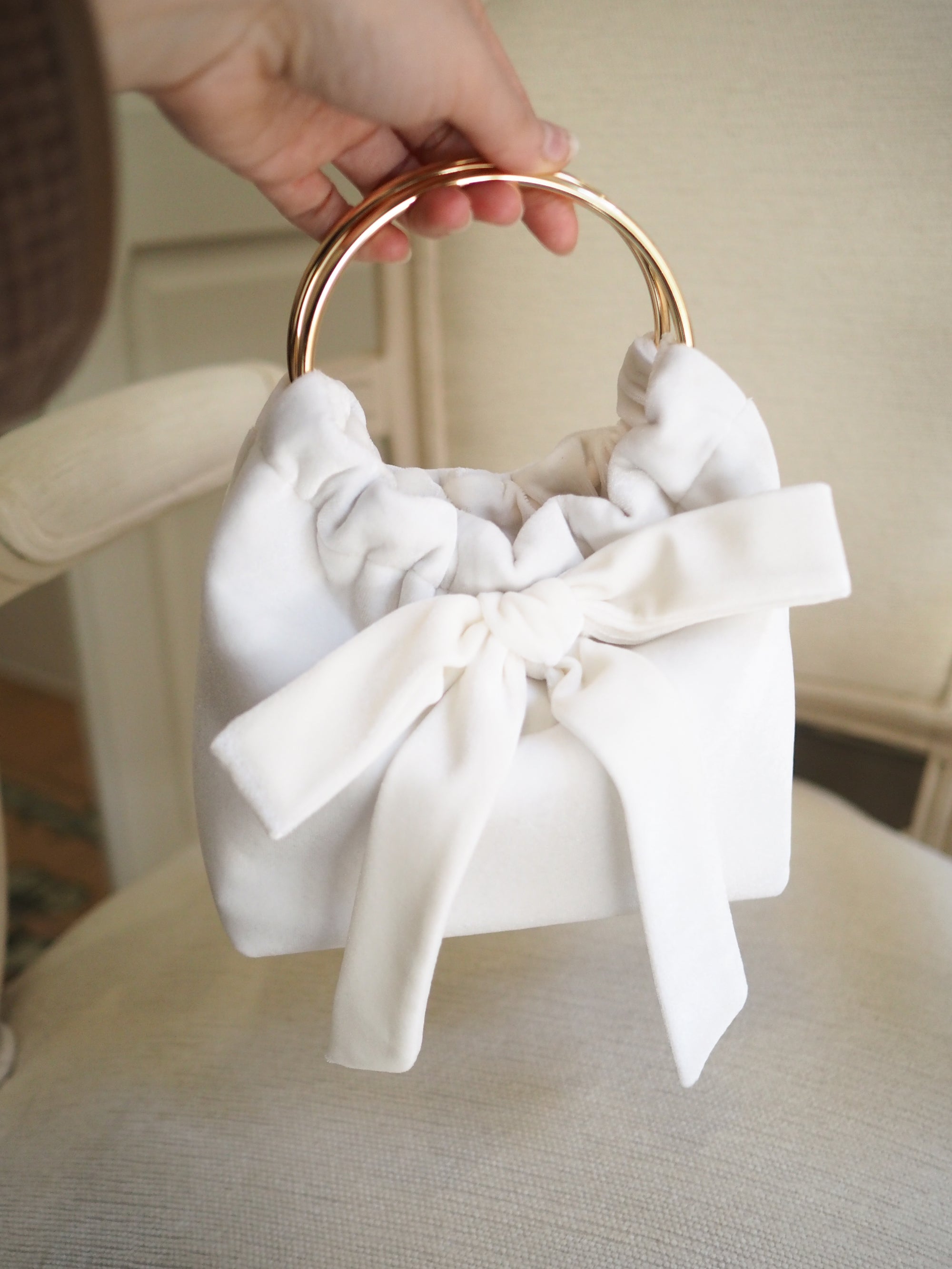 Lady Martha handbag ivory velvet
