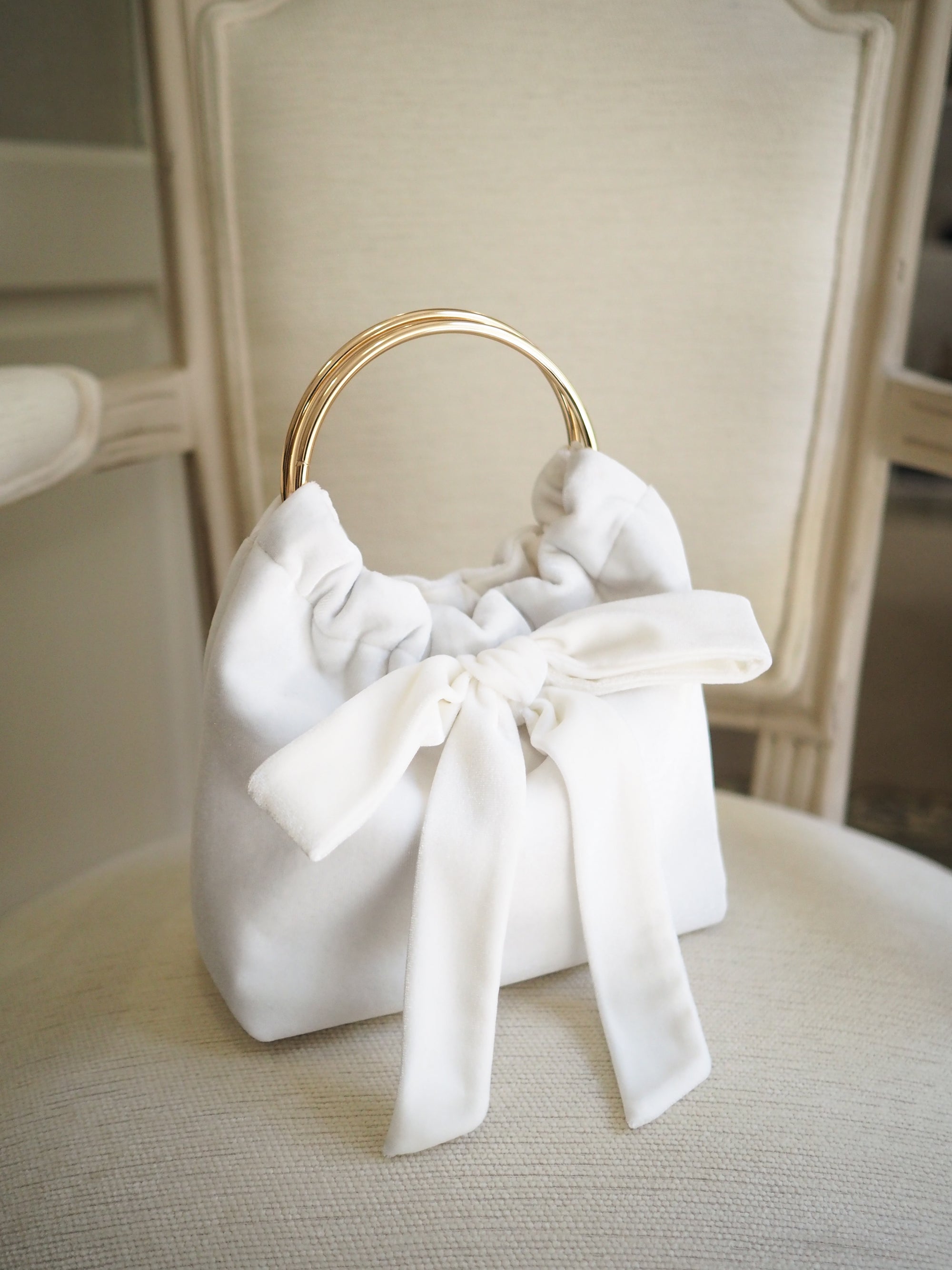 Lady Martha handbag ivory velvet