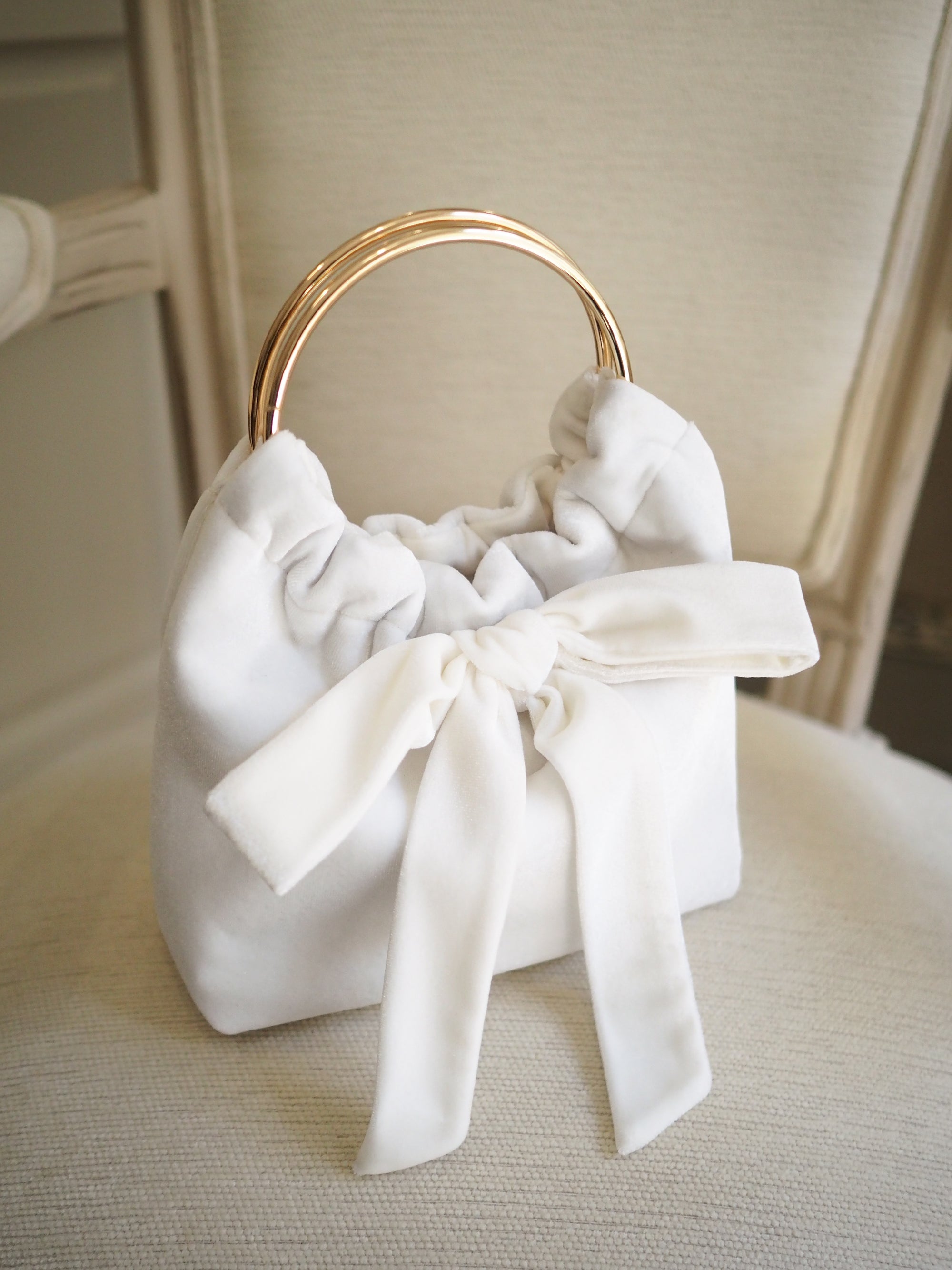 Lady Martha handbag ivory velvet