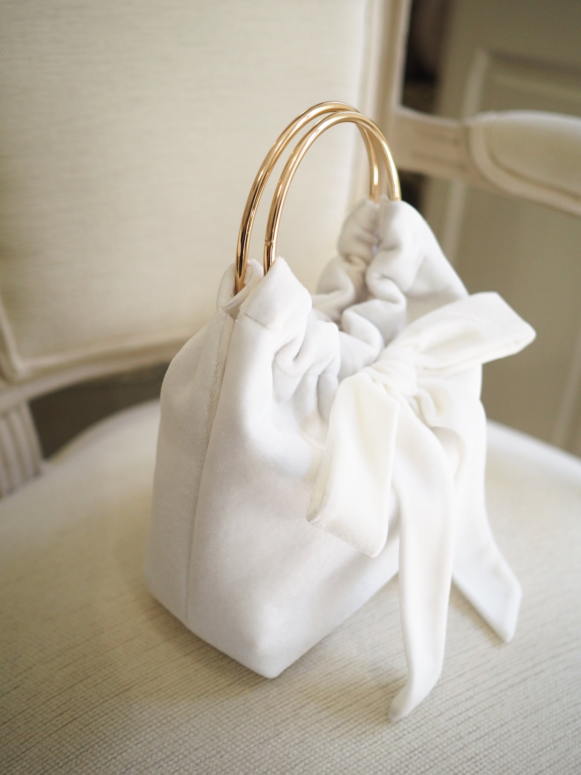 Lady Martha handbag ivory velvet