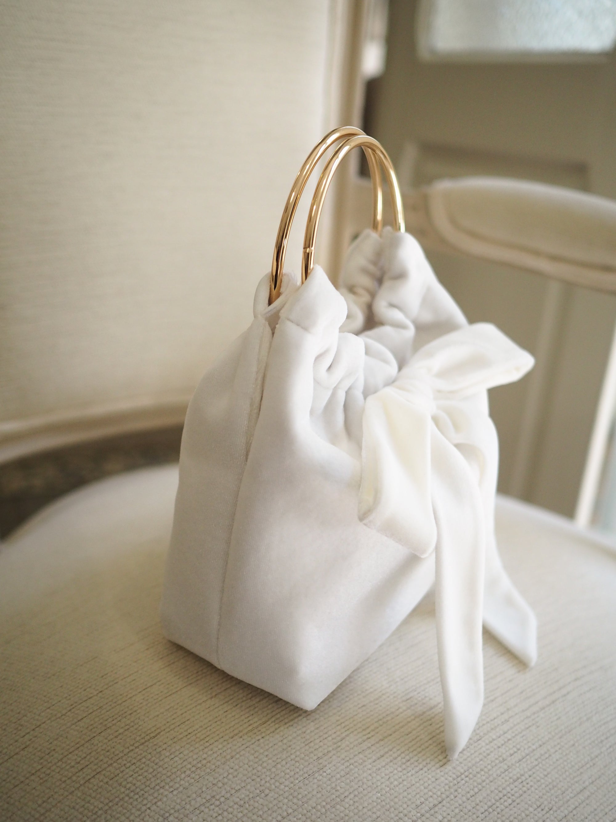 Lady Martha handbag ivory velvet