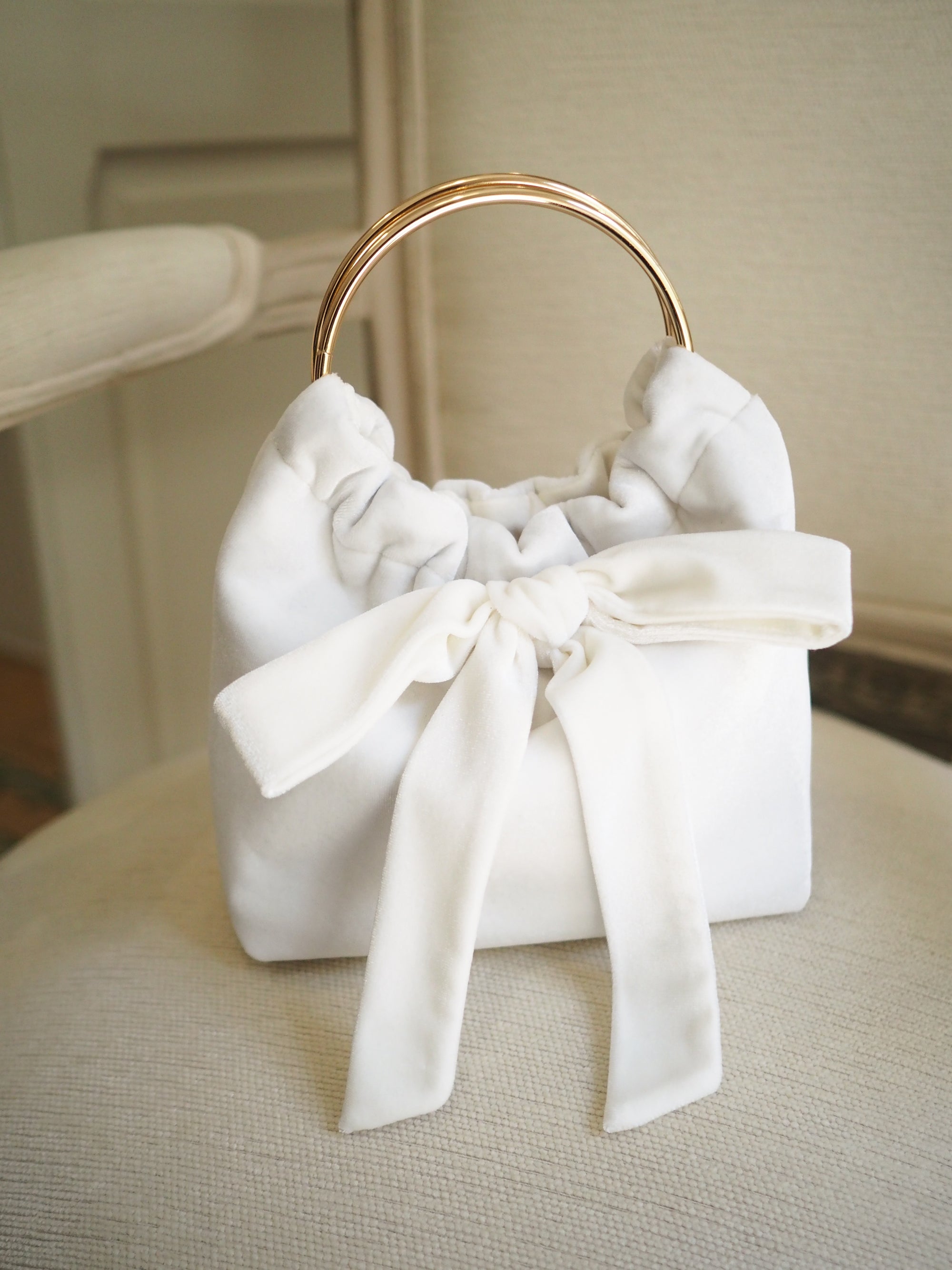 Lady Martha handbag ivory velvet