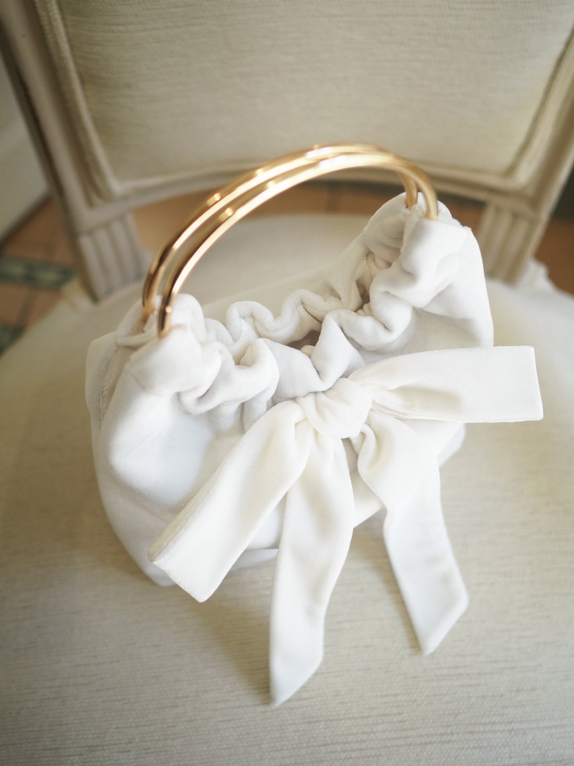 Lady Martha handbag ivory velvet