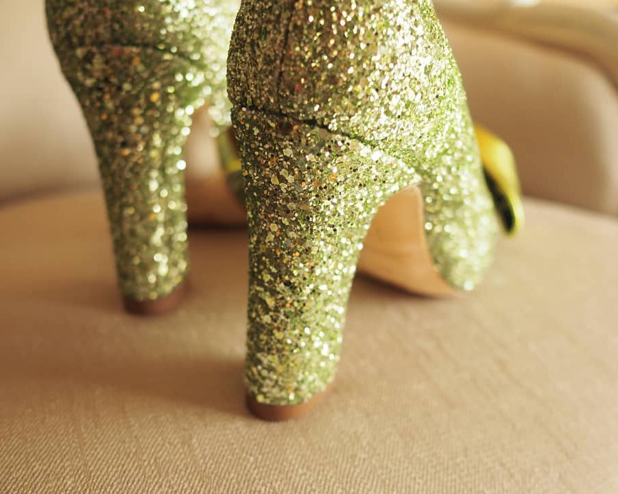 Lady Valentina pumps 100mm green glitter - The Archive