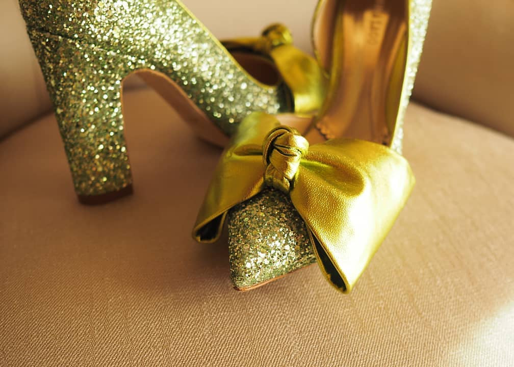 Lady Valentina pumps 100mm green glitter - The Archive