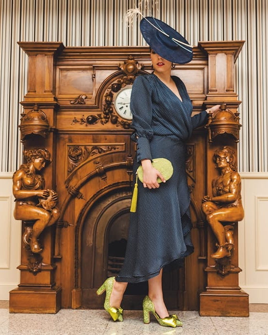 Lady Valentina pumps 100mm green glitter - The Archive