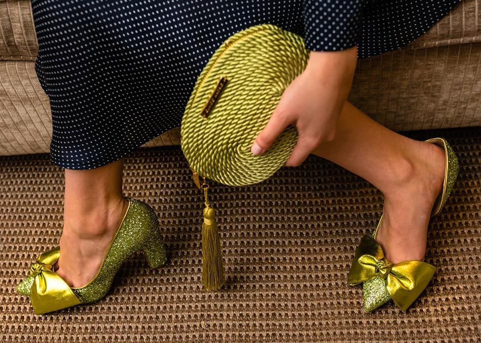 Lady Valentina pumps 100mm green glitter - The Archive